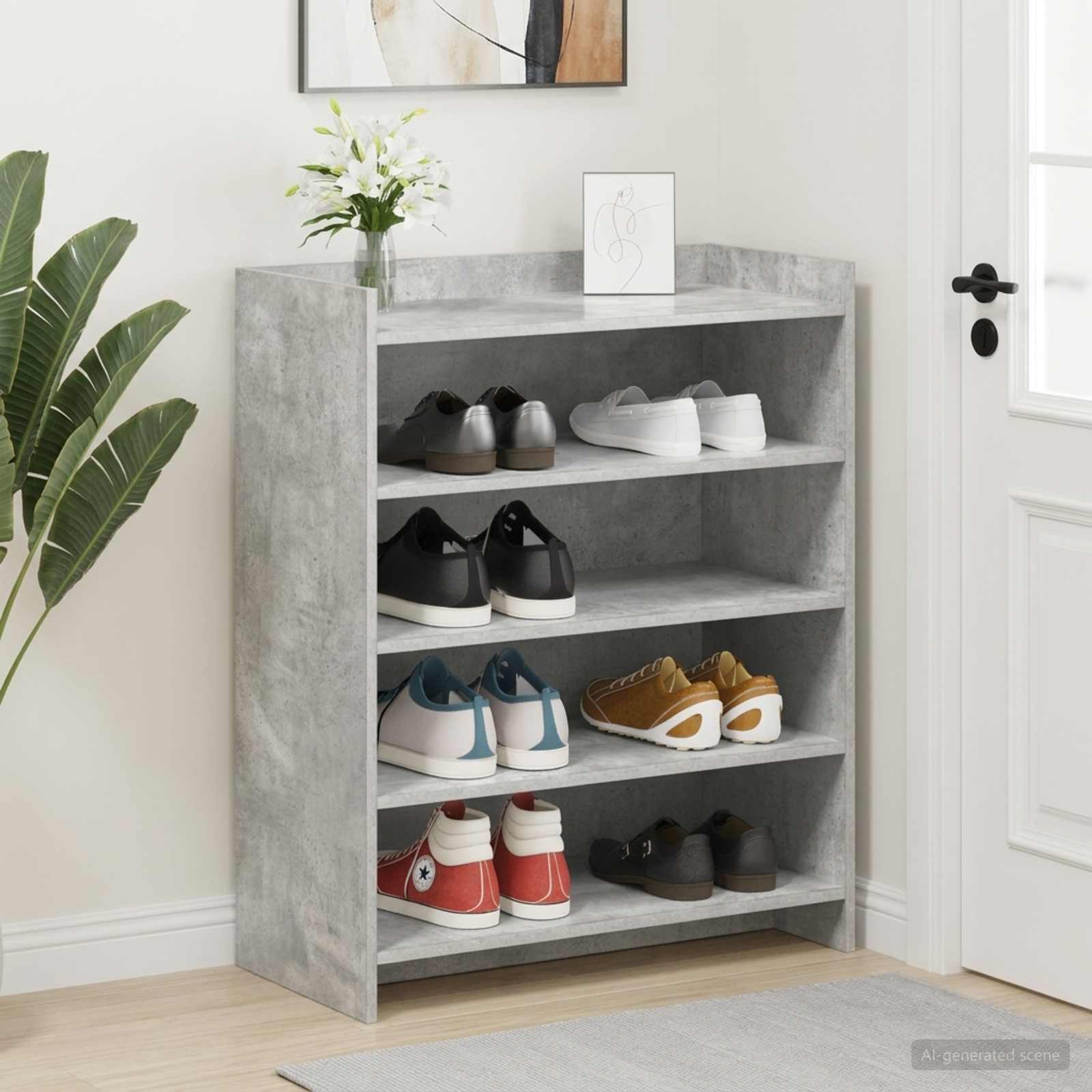 Schuhschrank Betongrau 73,5 x 36 x 92 cm Holzwerkstoff