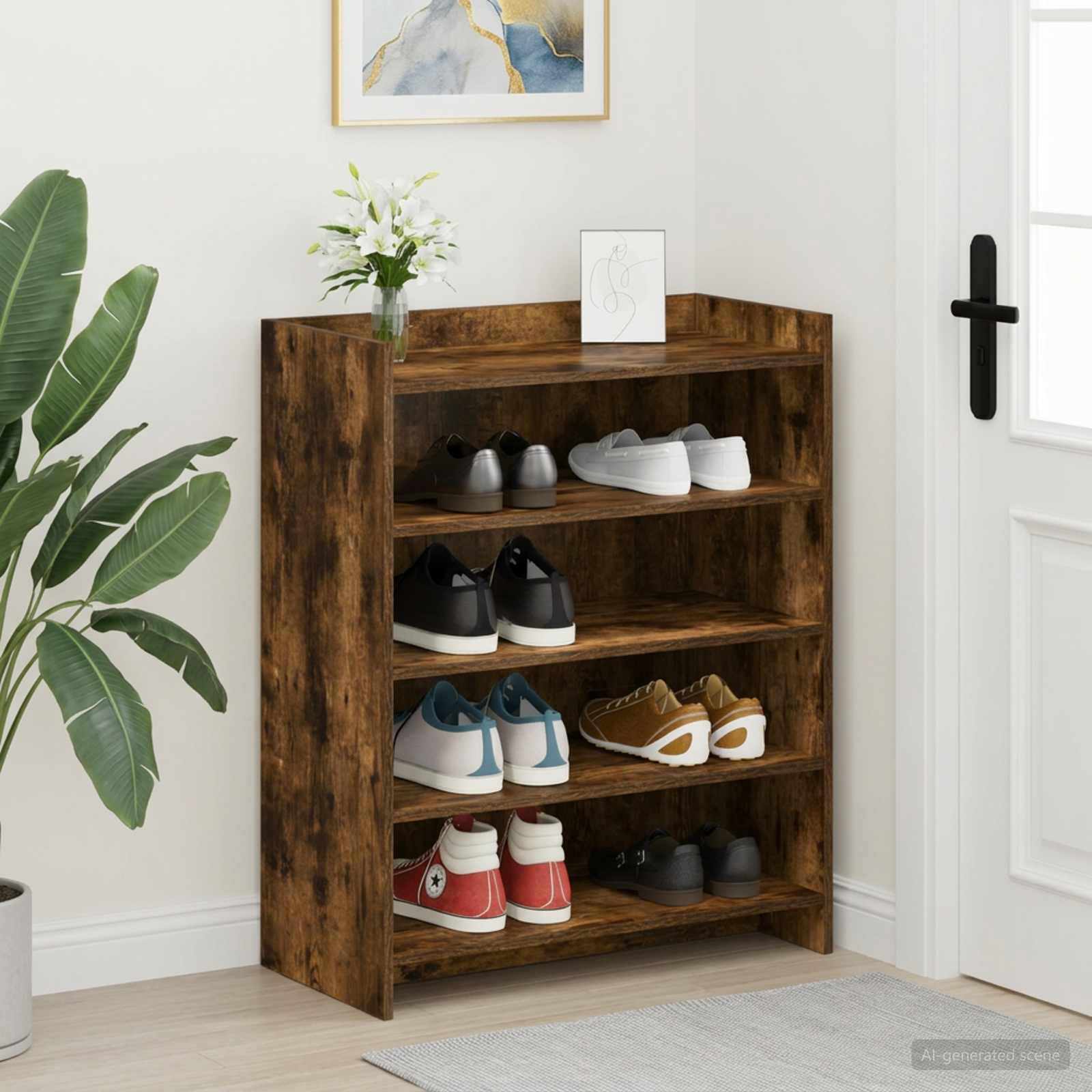 Schuhschrank Geräucherte Eiche 73,5 x 36 x 92 cm Holzwerkstoff