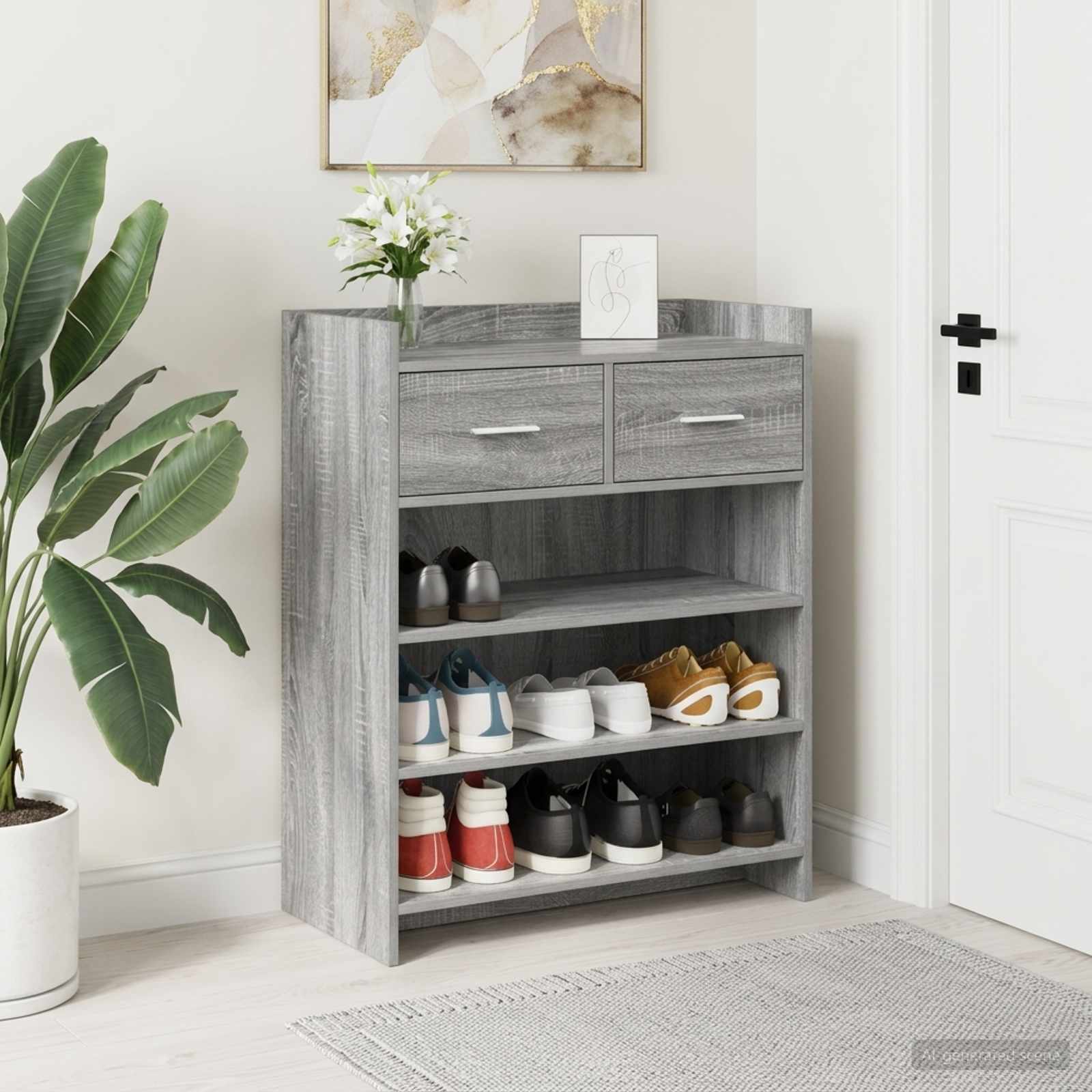 Schuhschrank 73,5 x 36 x 92 cm Holzwerkstoff Sonoma-Grau