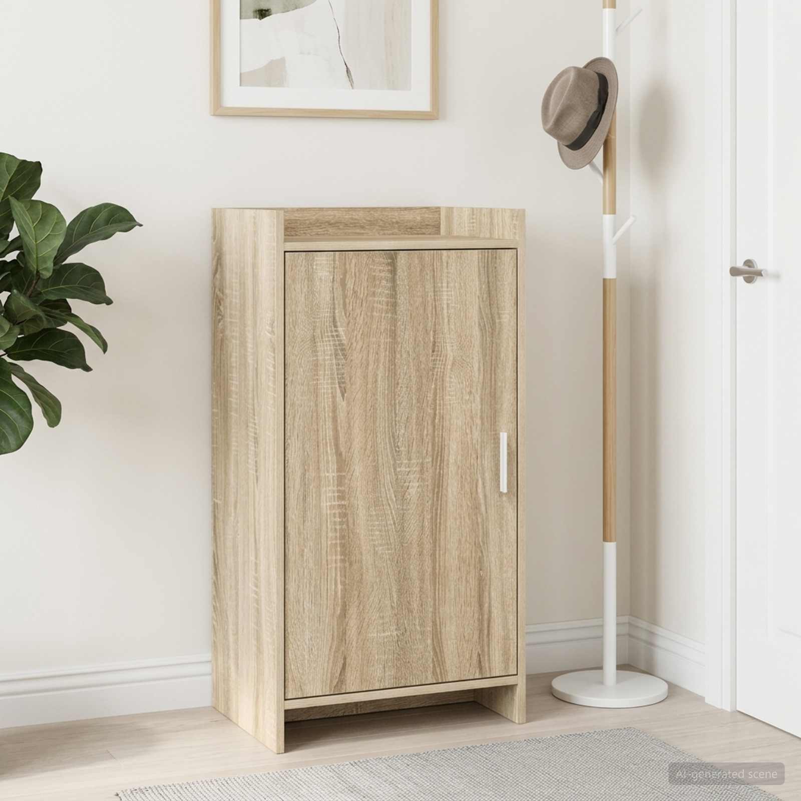 Schuhschrank mit Tür Sonoma-Eiche 48 x 36 x 92 cm Holzwerkstoff