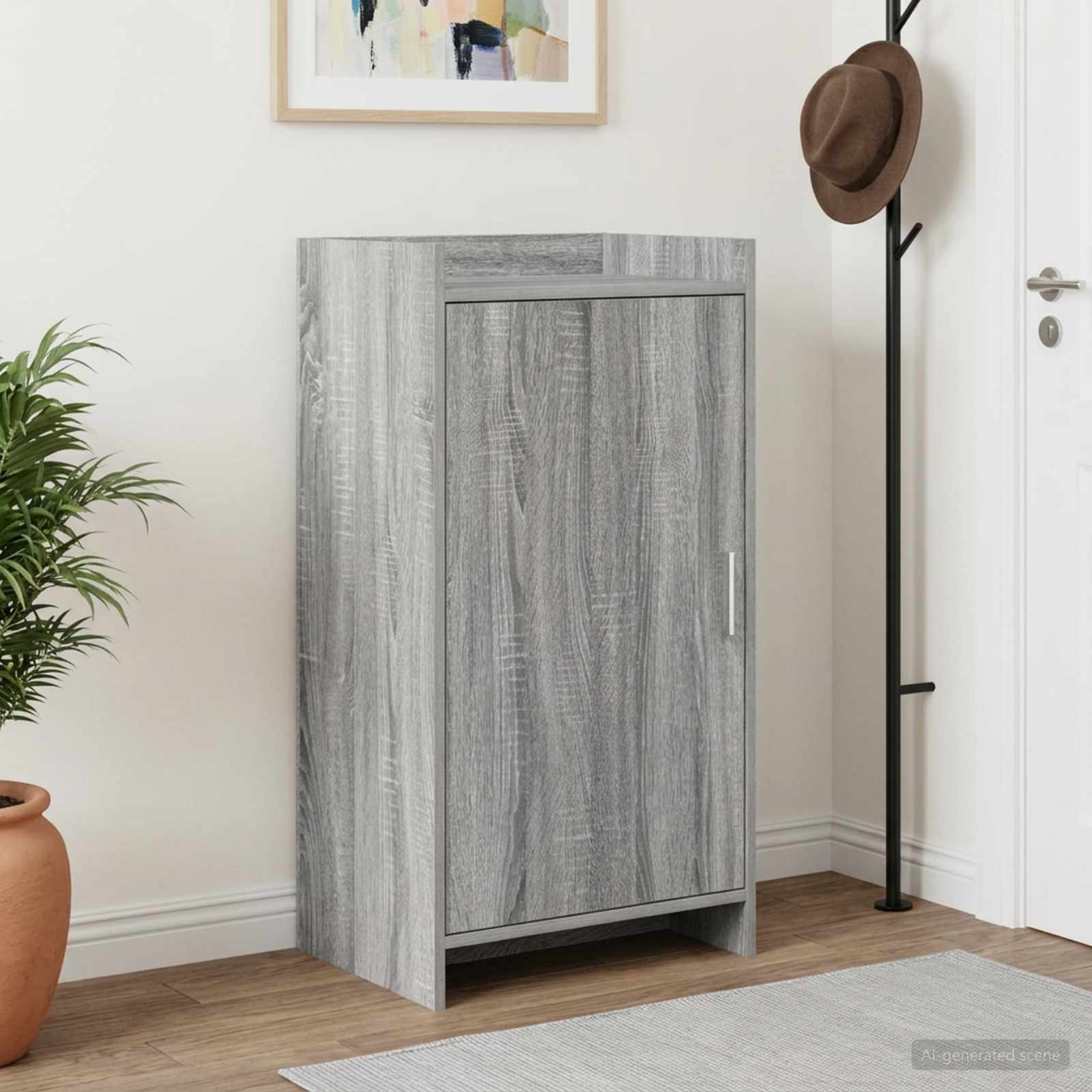 Schuhschrank mit Tür Grau Sonoma 48 x 36 x 92 cm Holzwerkstoff