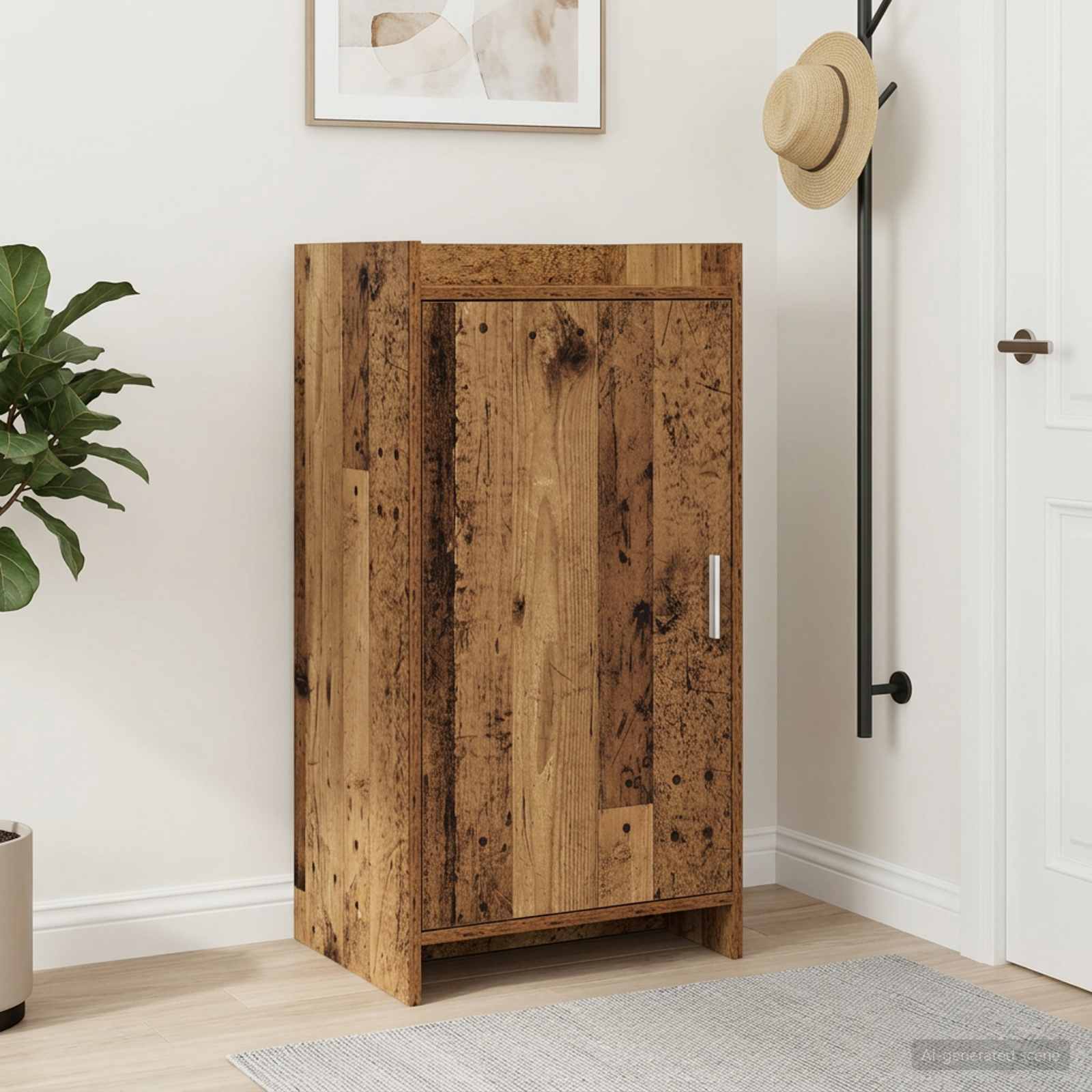 Schuhschrank mit Speicher Altholz 48 x 36 x 92 cm Holzwerkstoff