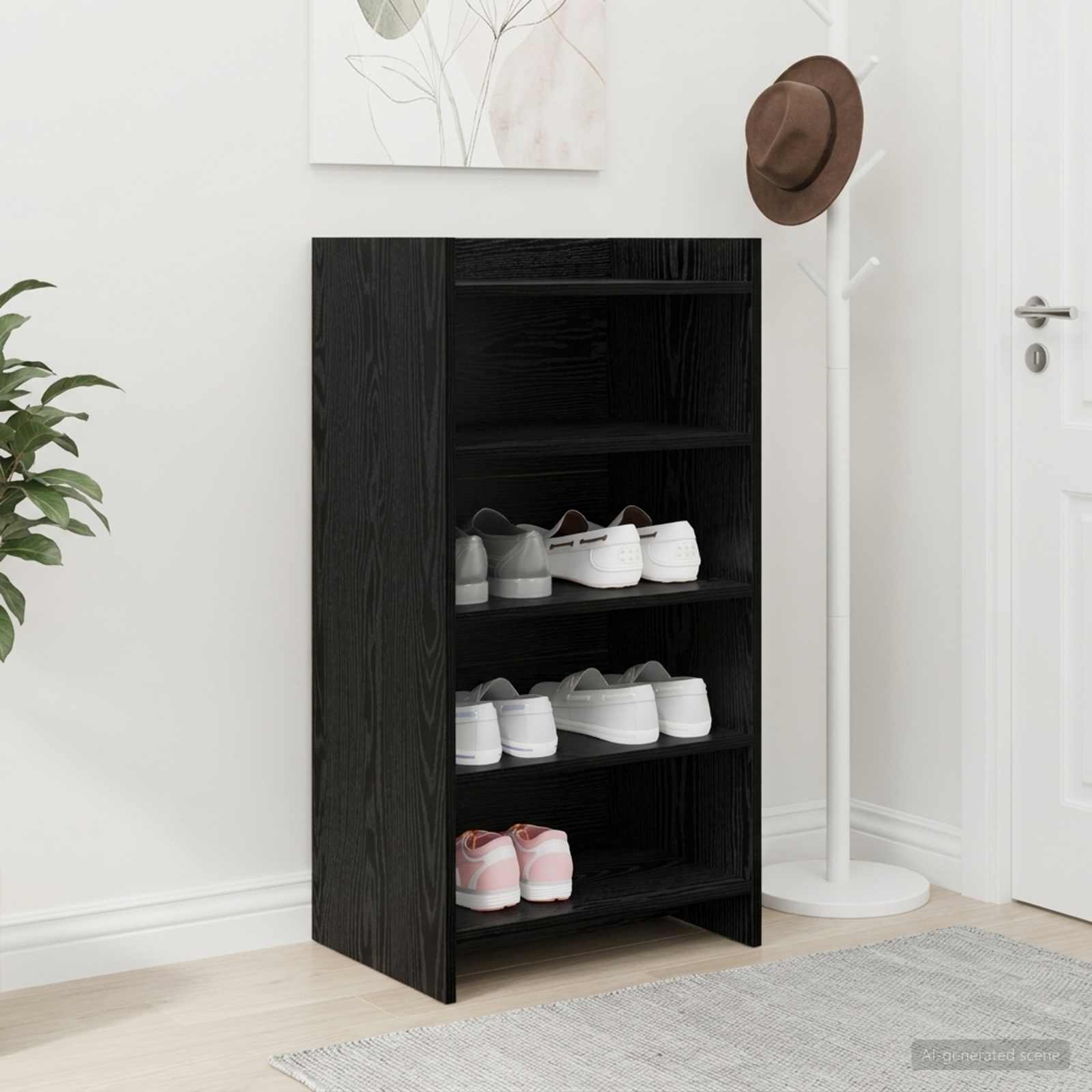 Schuhschrank Schwarze Eiche 48 x 36 x 92 cm Holzwerkstoff