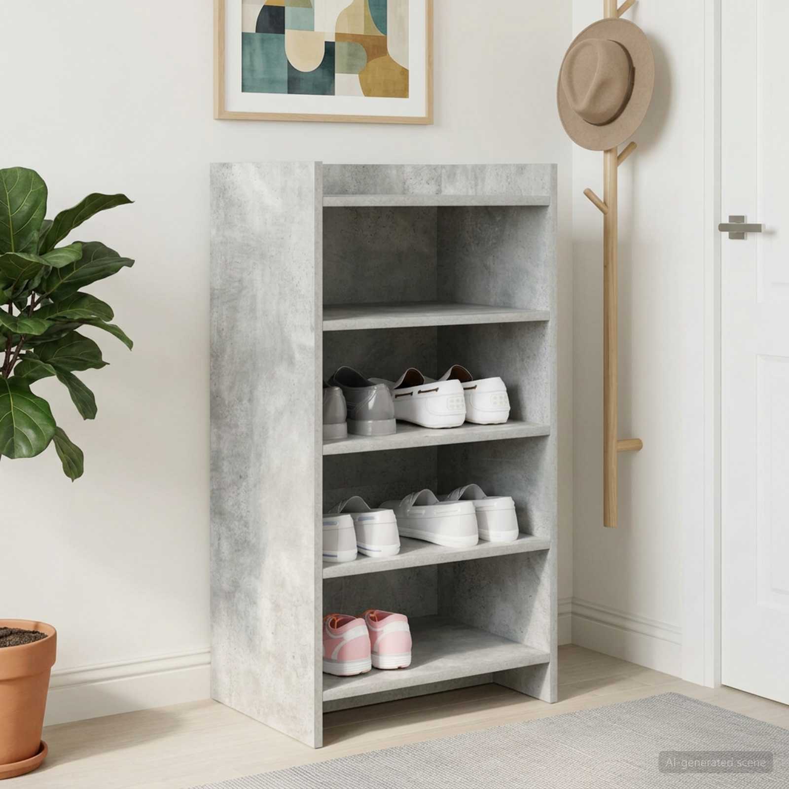 Schuhschrank Betongrau 48 x 36 x 92 cm Holzwerkstoff