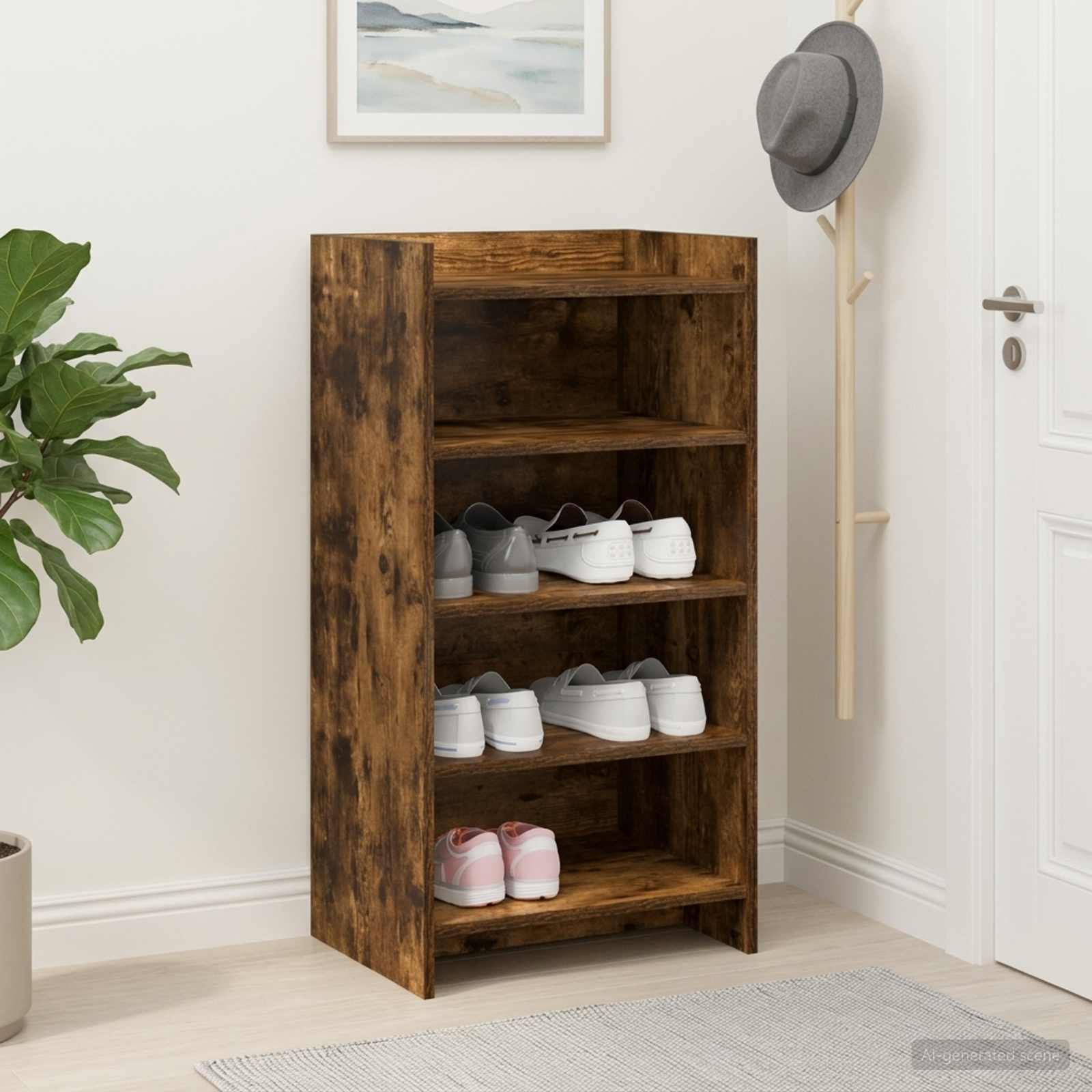 Schuhschrank Geräucherte Eiche 48 x 36 x 92 cm Holzwerkstoff