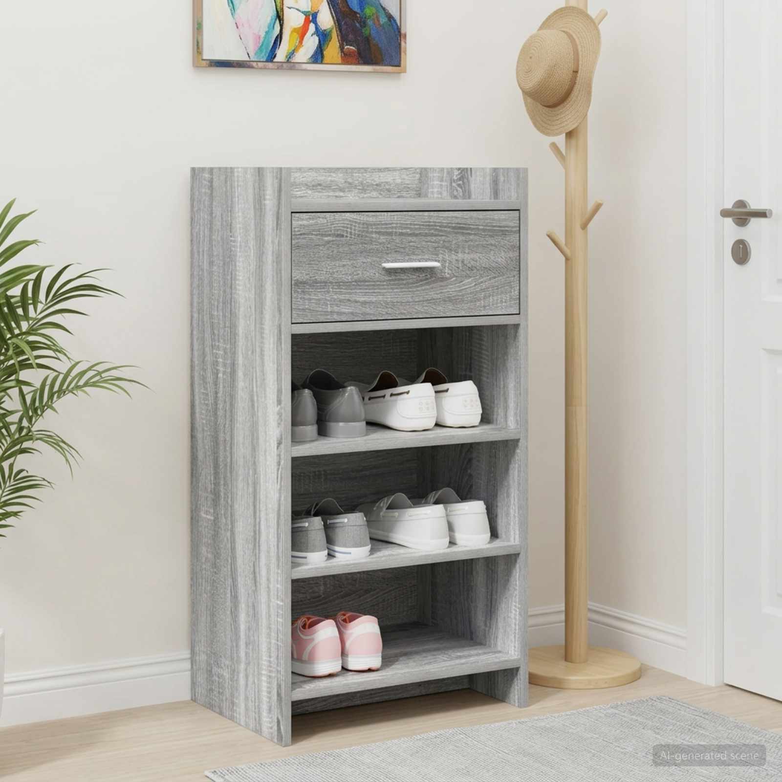 Schuhschrank Grau Sonoma 48 x 36 x 92 cm Holzwerkstoff