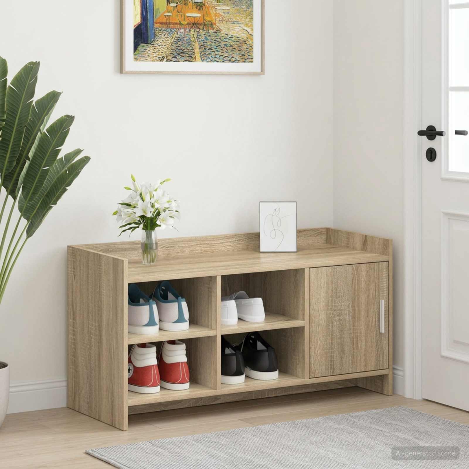 Schuhschrank Sonoma-Eiche 100 x 39,5 x 51 cm Holzwerkstoff