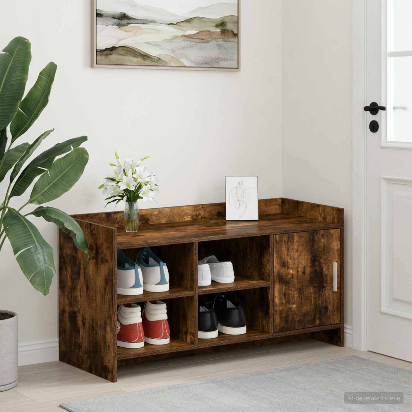 Schuhschrank Geräucherte Eiche 100 x 39,5 x 51 cm Holzwerkstoff