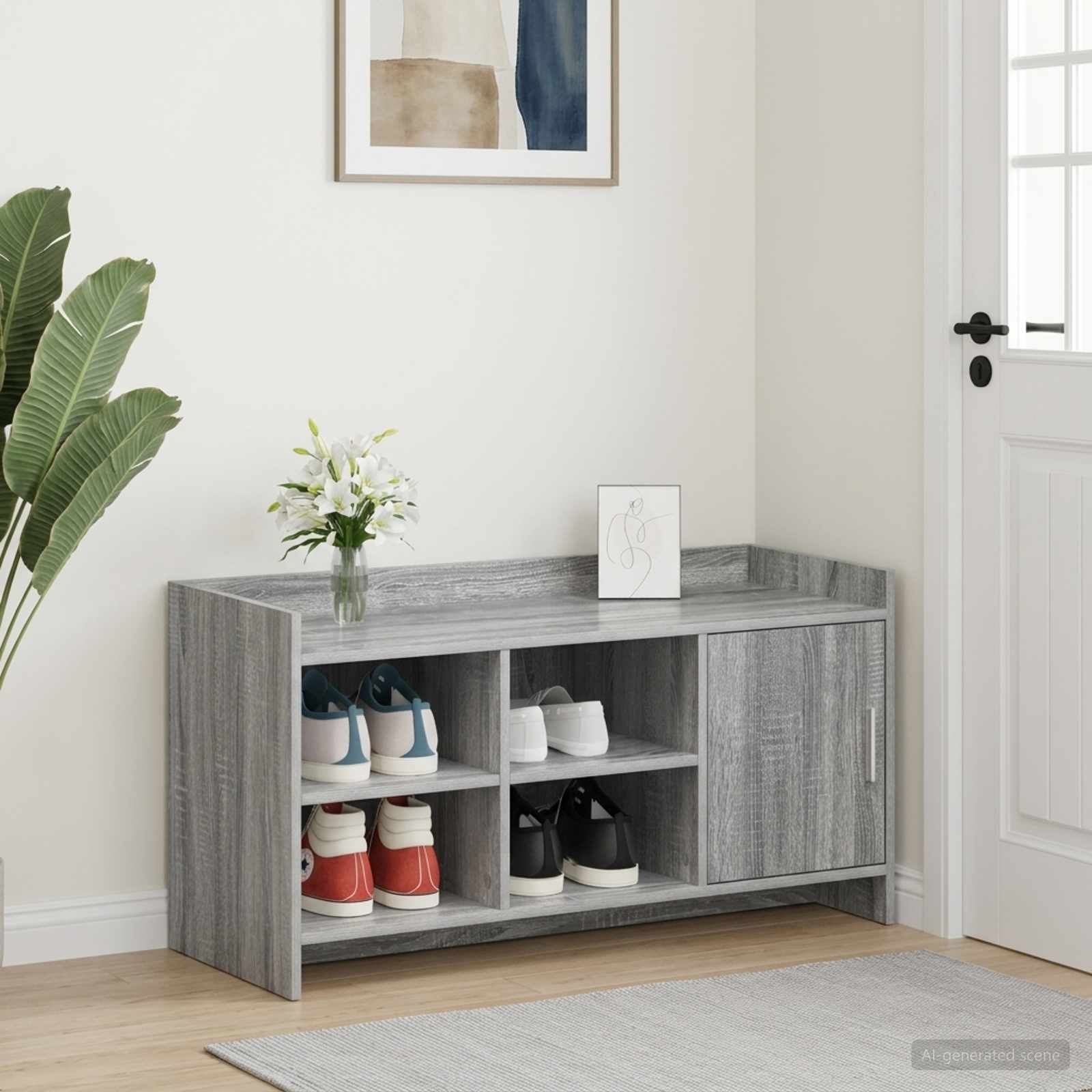 Schuhschrank Grau Sonoma 100 x 39,5 x 51 cm Holzwerkstoff