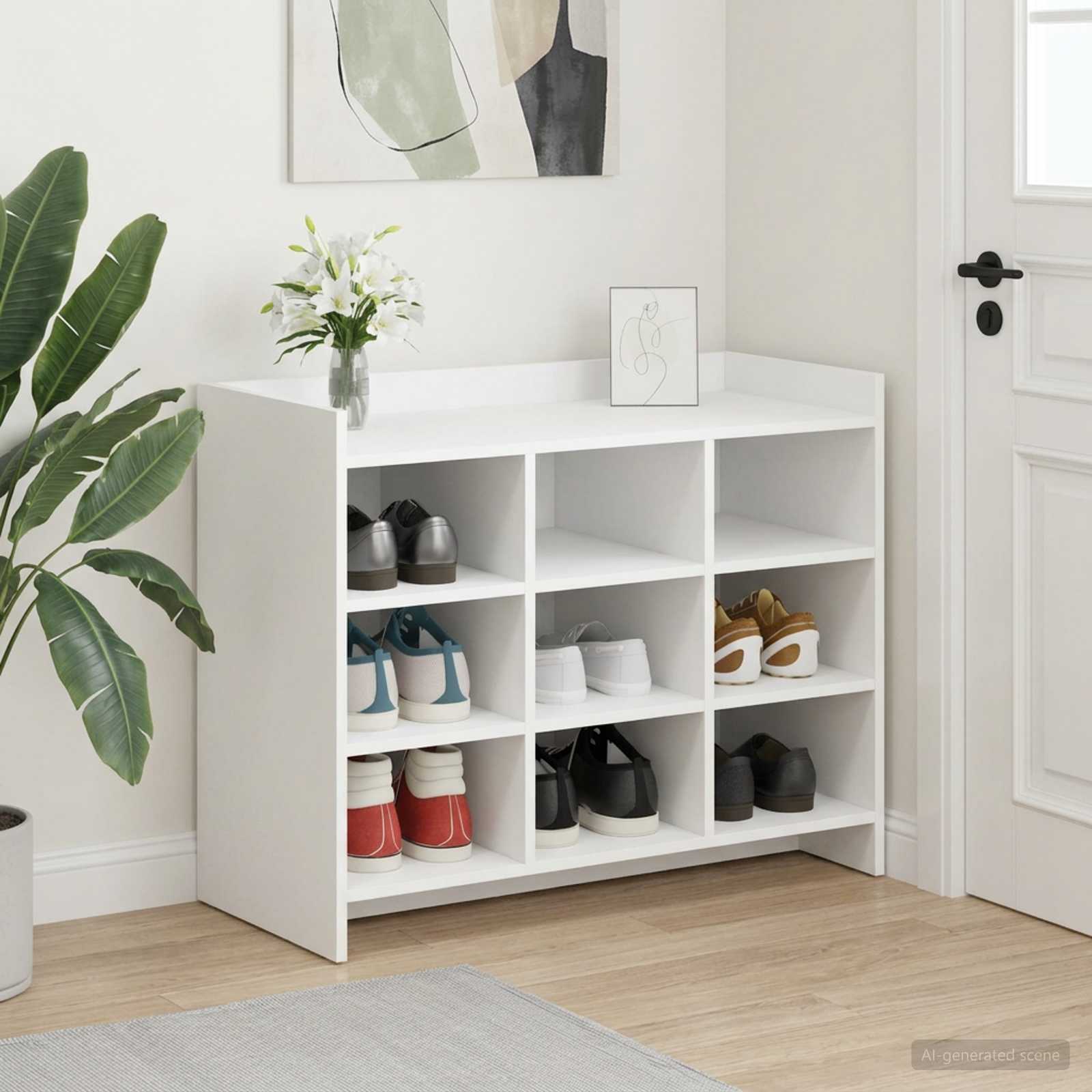 Schuhschrank mit Speicher Weiß 85 x 39,5 x 70 cm Holzwerkstoff