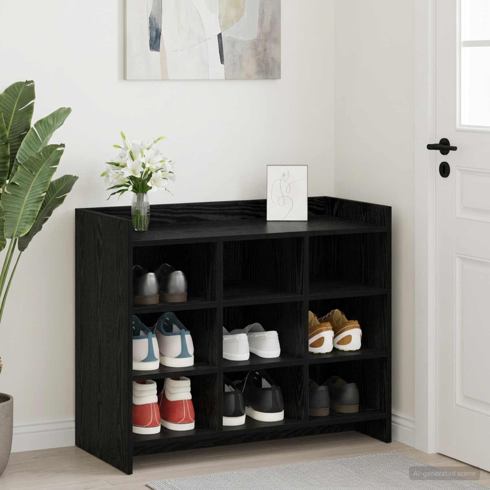 Schuhschrank Schwarze Eiche 85 x 39,5 x 70 cm Holzwerkstoff