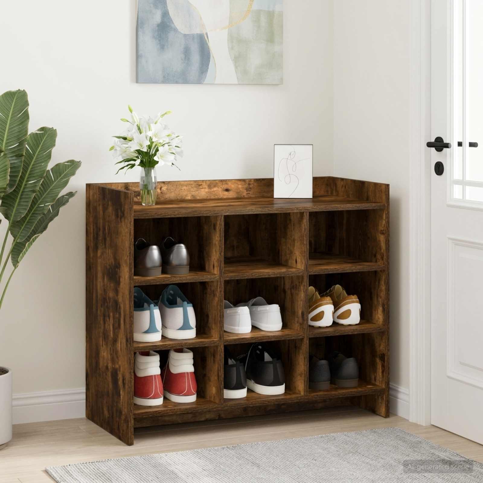 Schuhschrank Geräucherte Eiche 85 x 39,5 x 70 cm Holzwerkstoff