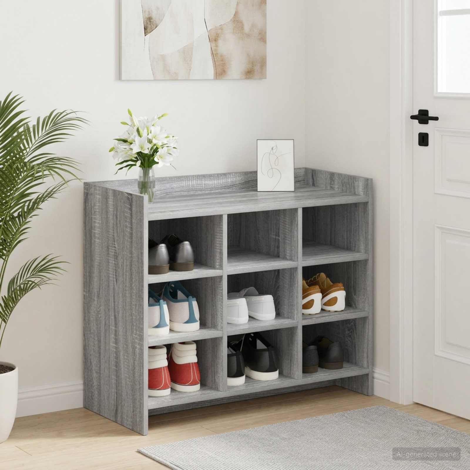 Schuhschrank Grau Sonoma 85 x 39,5 x 70 cm Holzwerkstoff