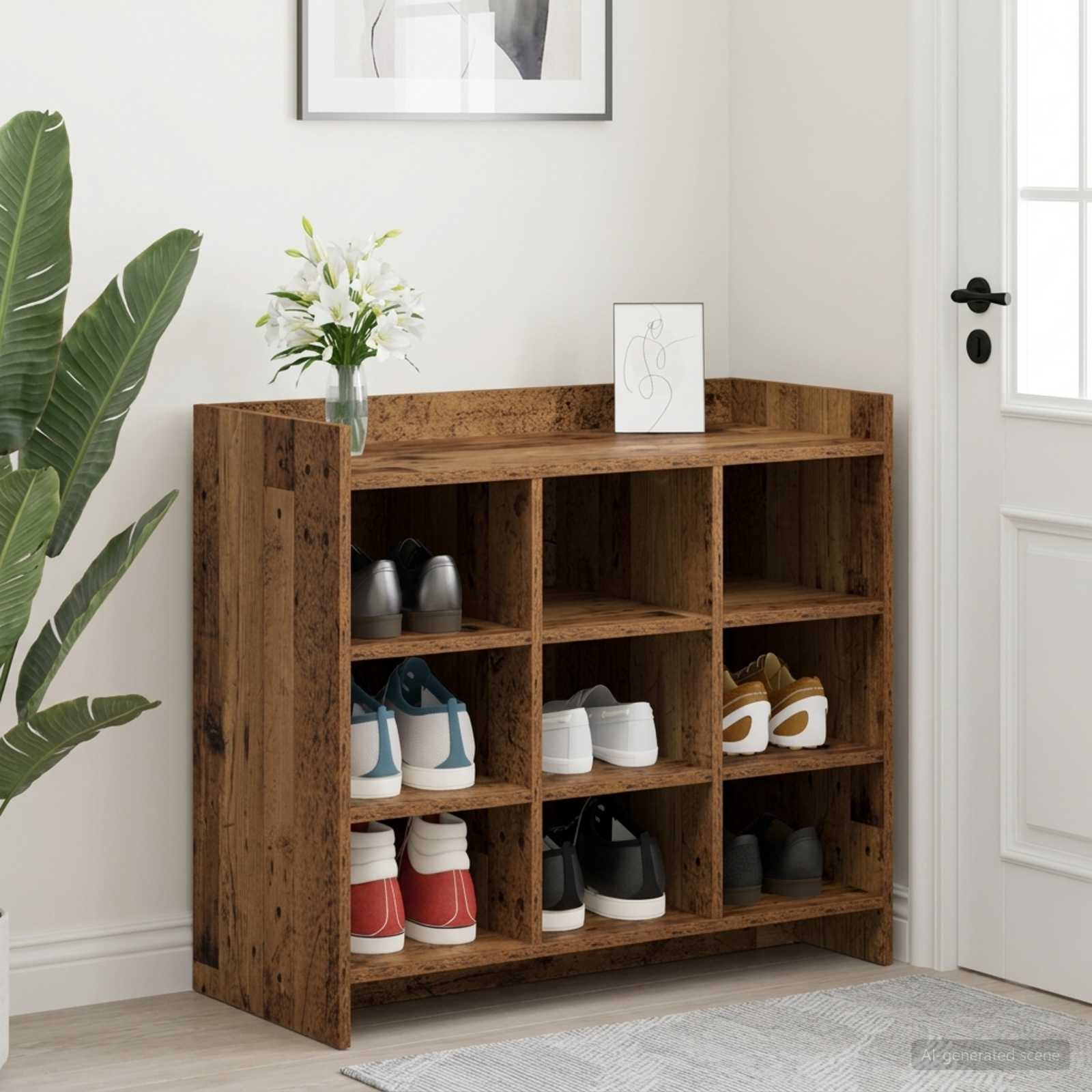 Schuhschrank Altholz 85 x 39,5 x 70 cm Holzwerkstoff