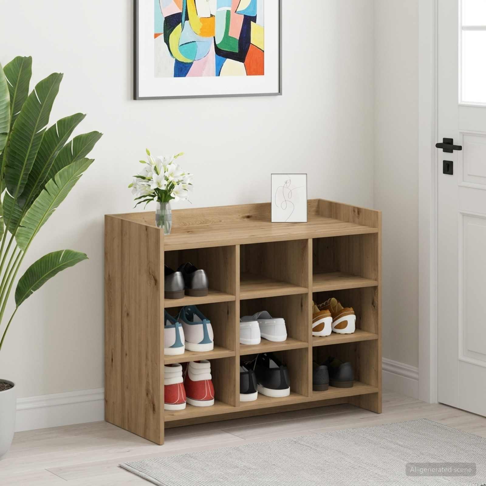 Schuhschrank 85 x 39,5 x 70 cm Holzwerkstoff Artisan-Eiche