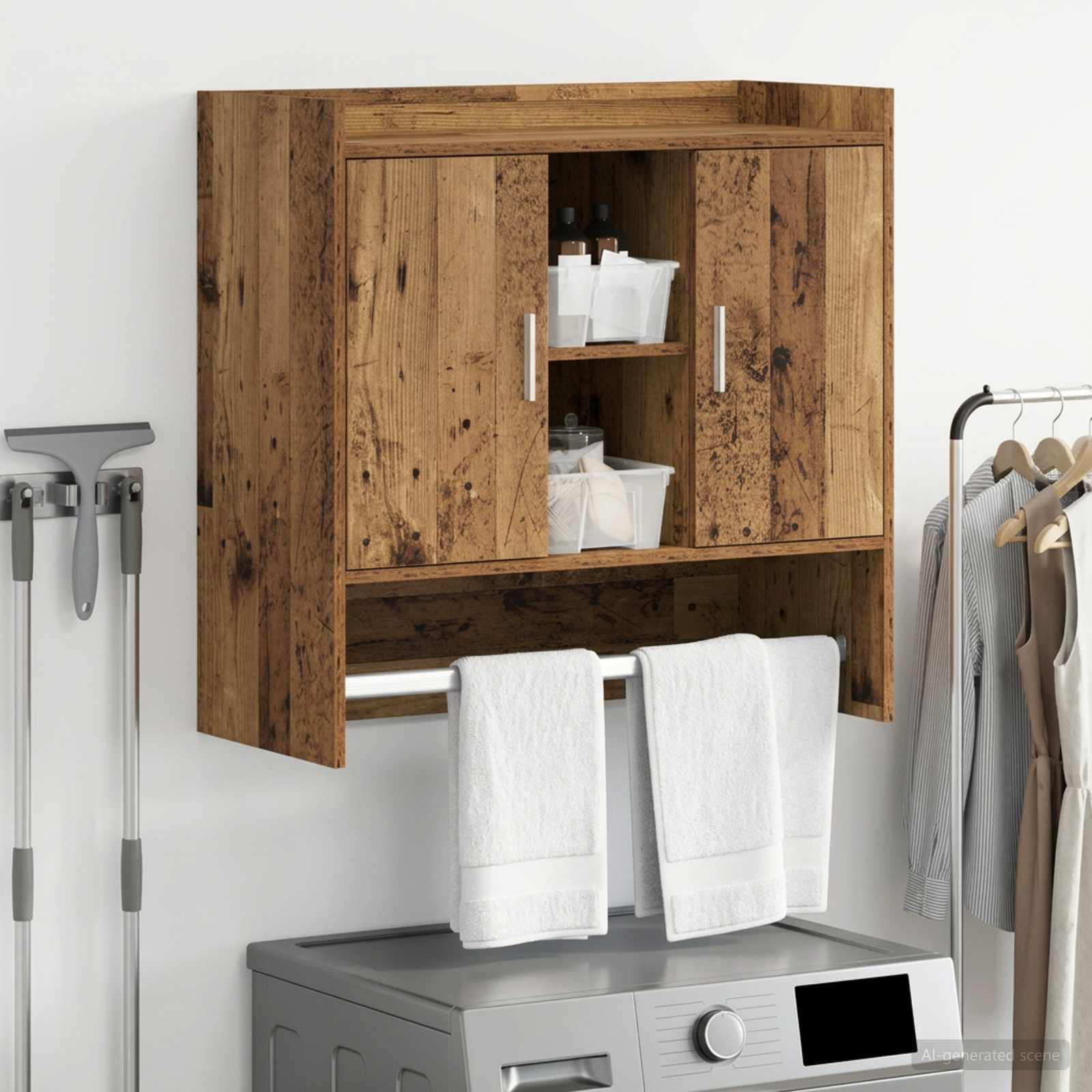 Wandregal Wandhalterung Altholz 80 x 36 x 80 cm Holzwerkstoff