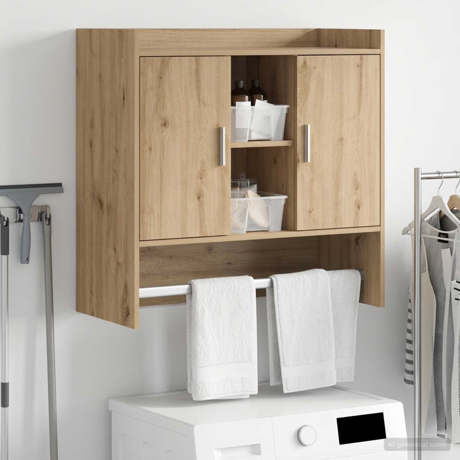 Wandregal Wandhalterung Artisan-Eiche 80 x 36 x 80 cm