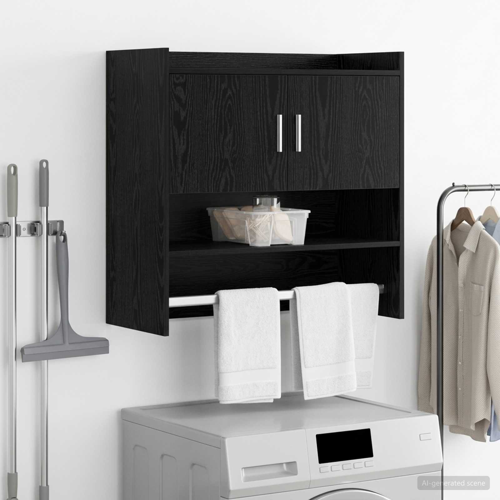 Wandregal Wandhalterung Schwarze Eiche 80 x 36 x 80 cm