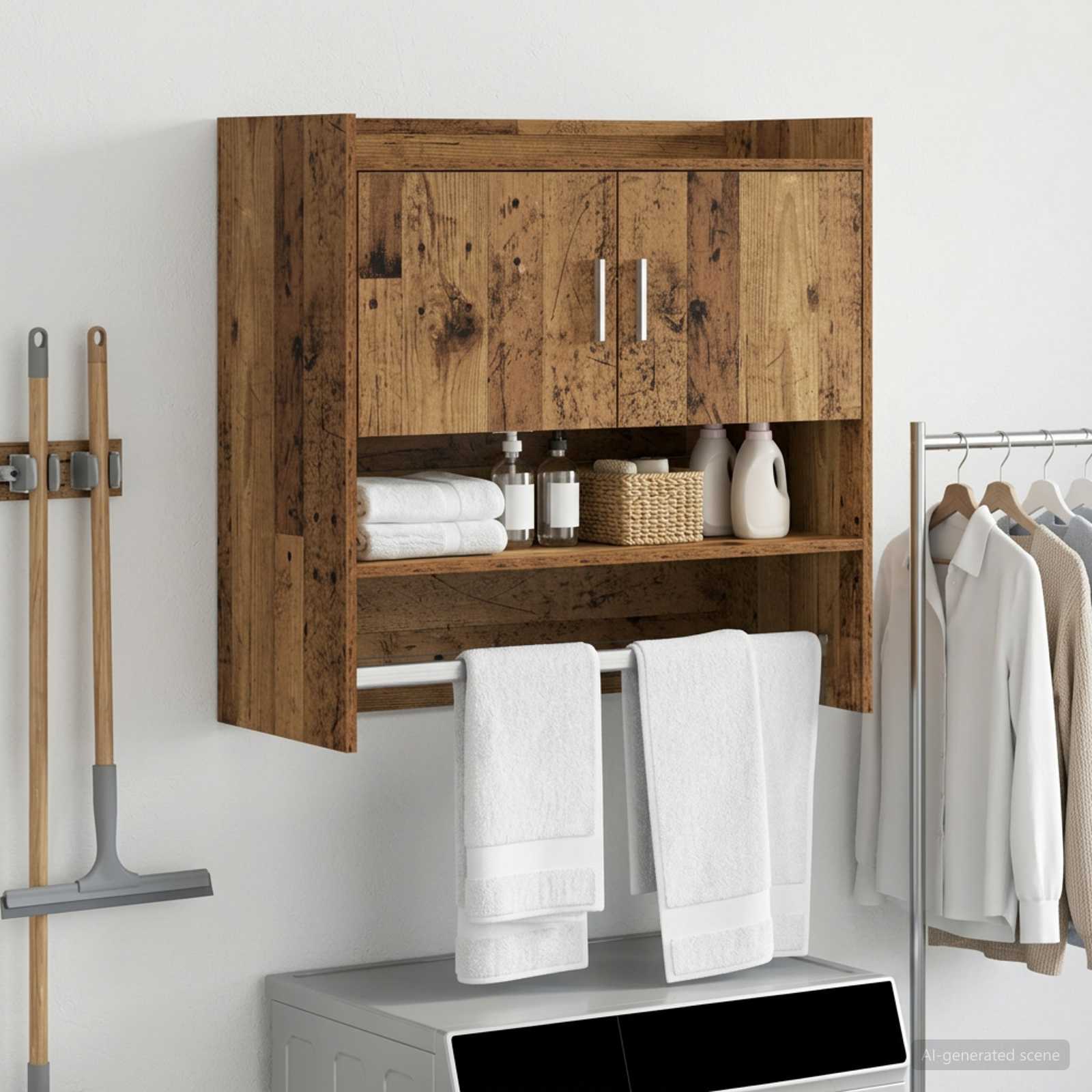 Wandregal Wandhalterung Altholz 80 x 36 x 80 cm Holzwerkstoff