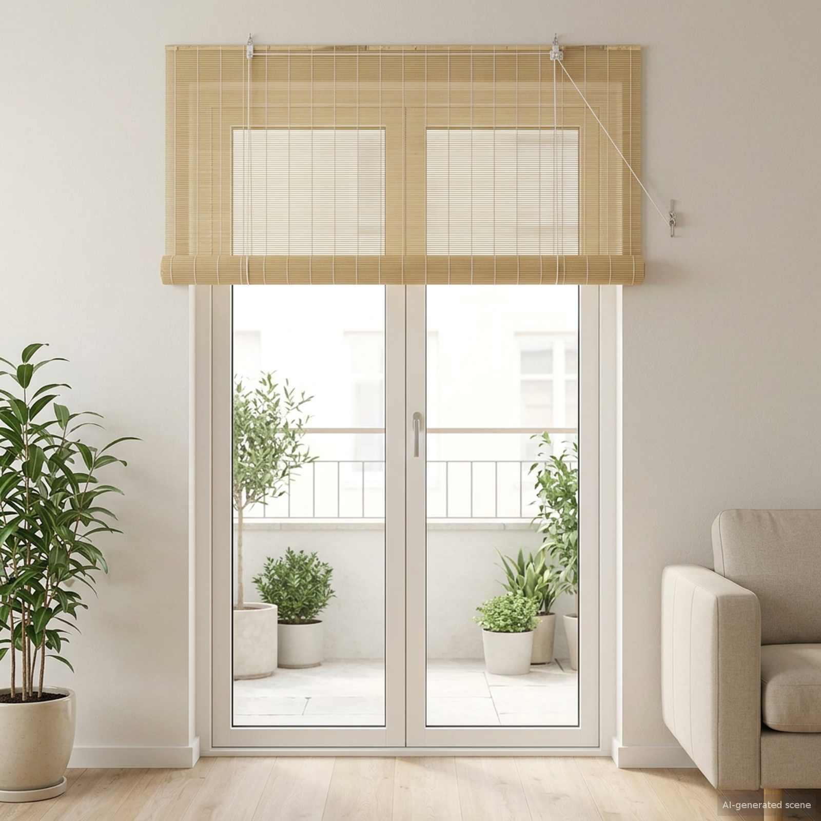 Rollo Natur 160 x 220 cm Bambus