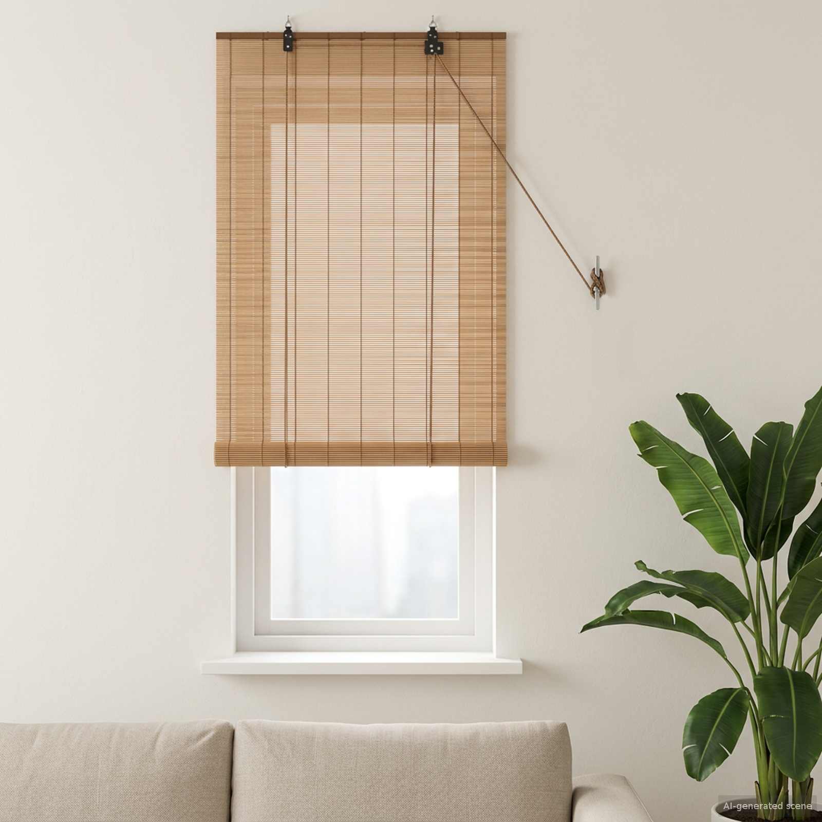 Rollo Braun 40 x 160 cm Bambus