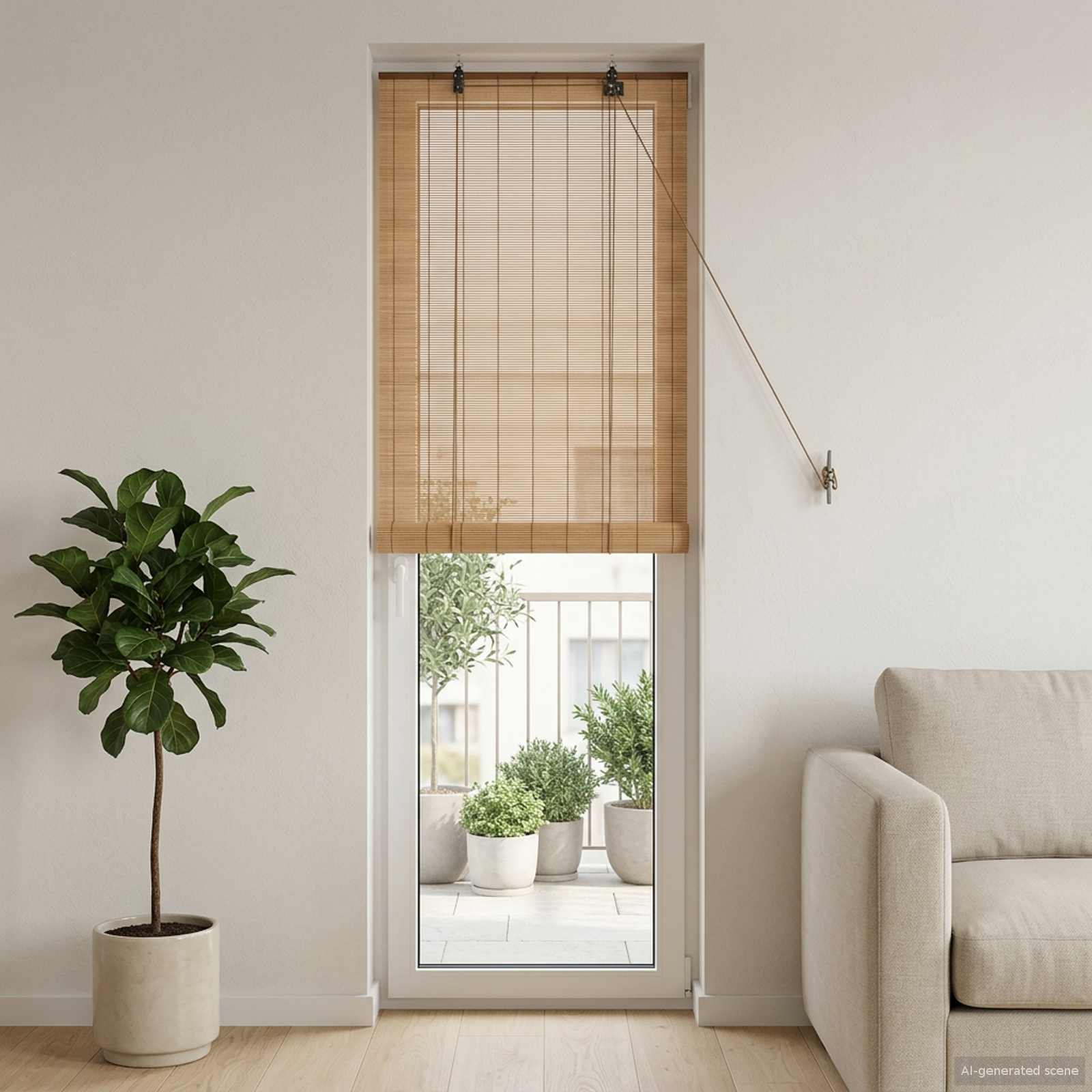 Rollo Braun 50 x 220 cm Bambus