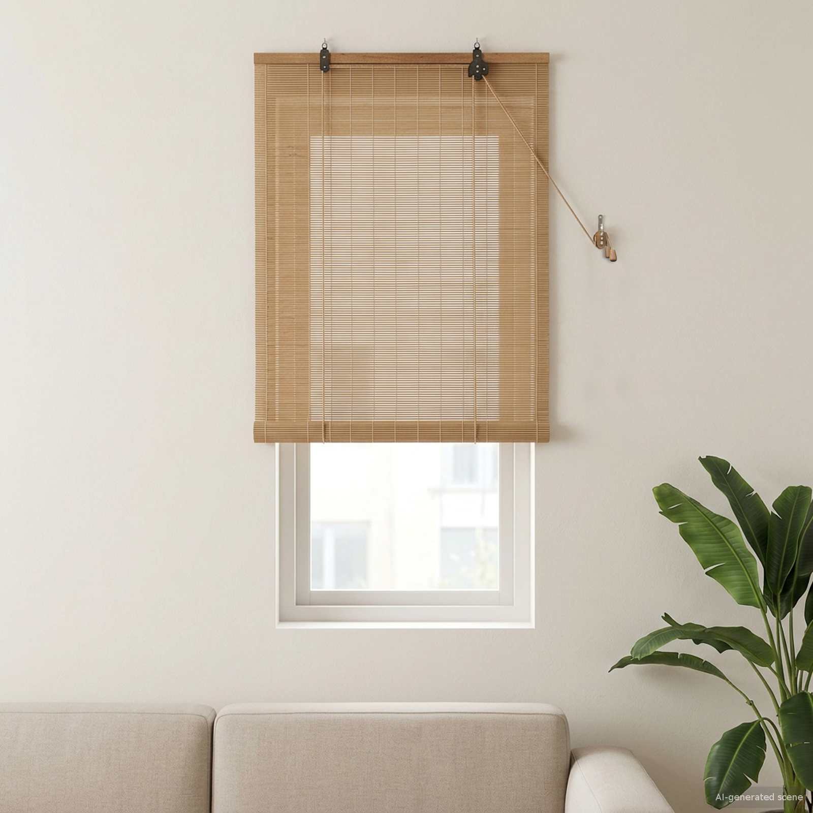 Rollo Braun 40 x 160 cm Bambus