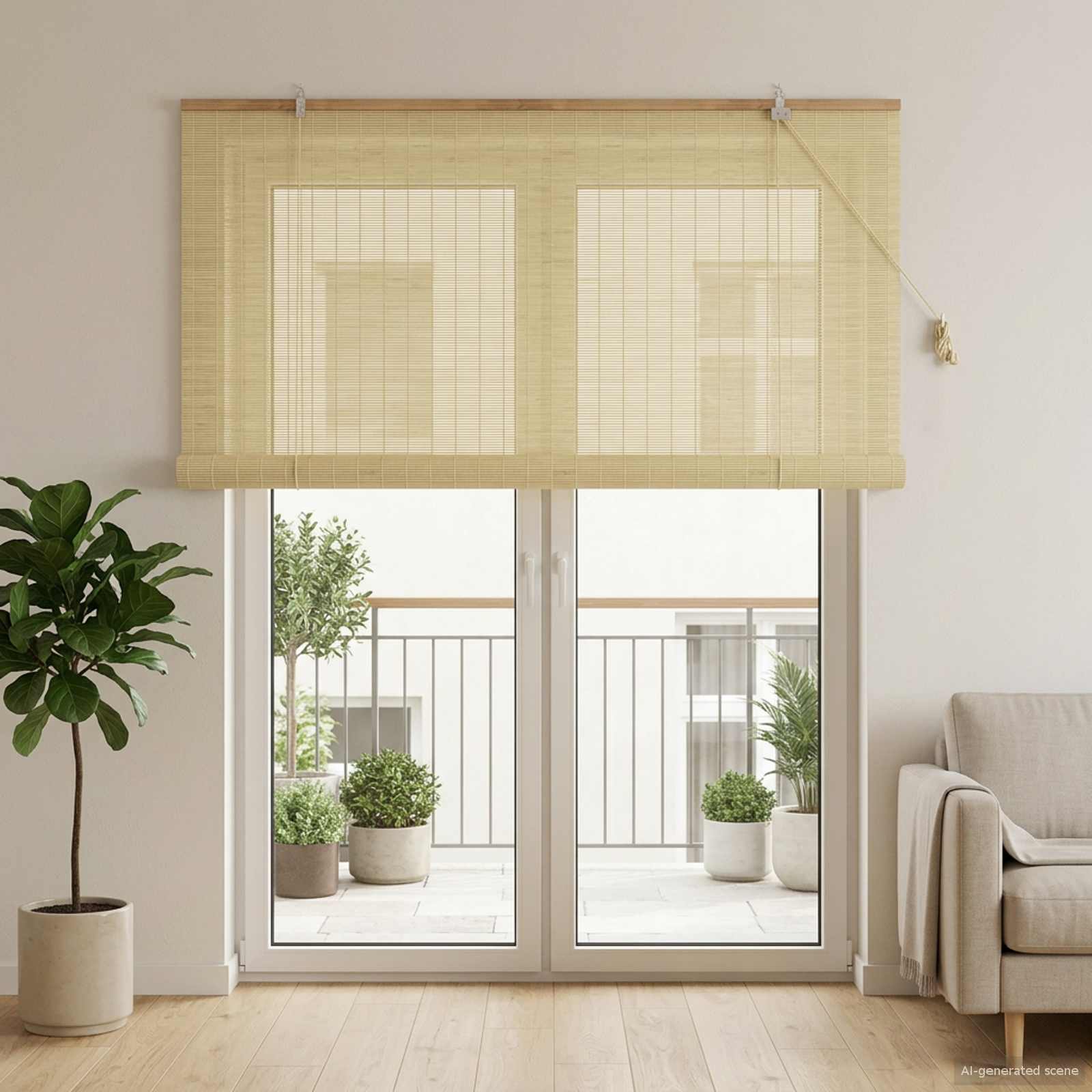 Rollo Natur 95 x 220 cm Bambus