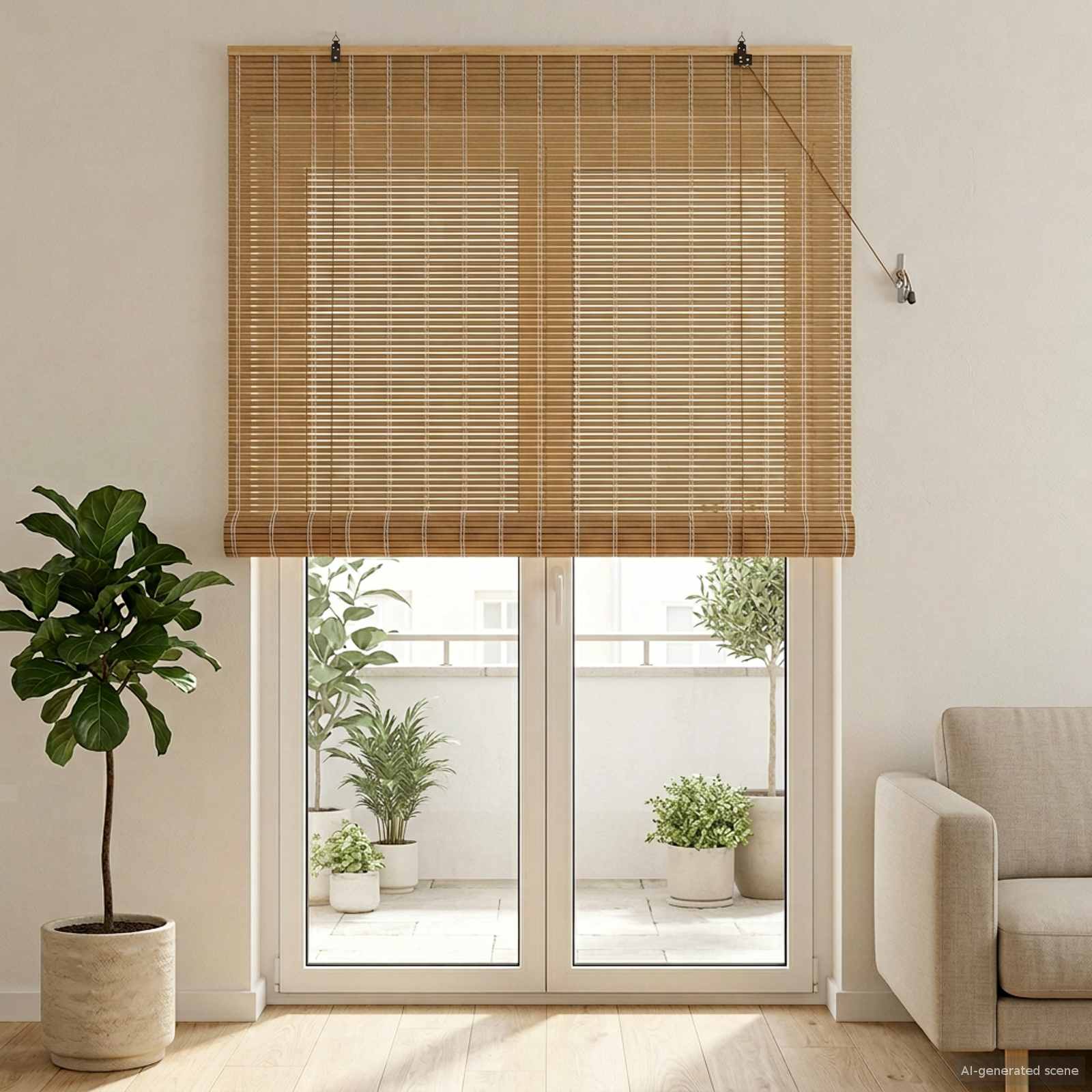 Rollo Natur 130 x 220 cm Bambus