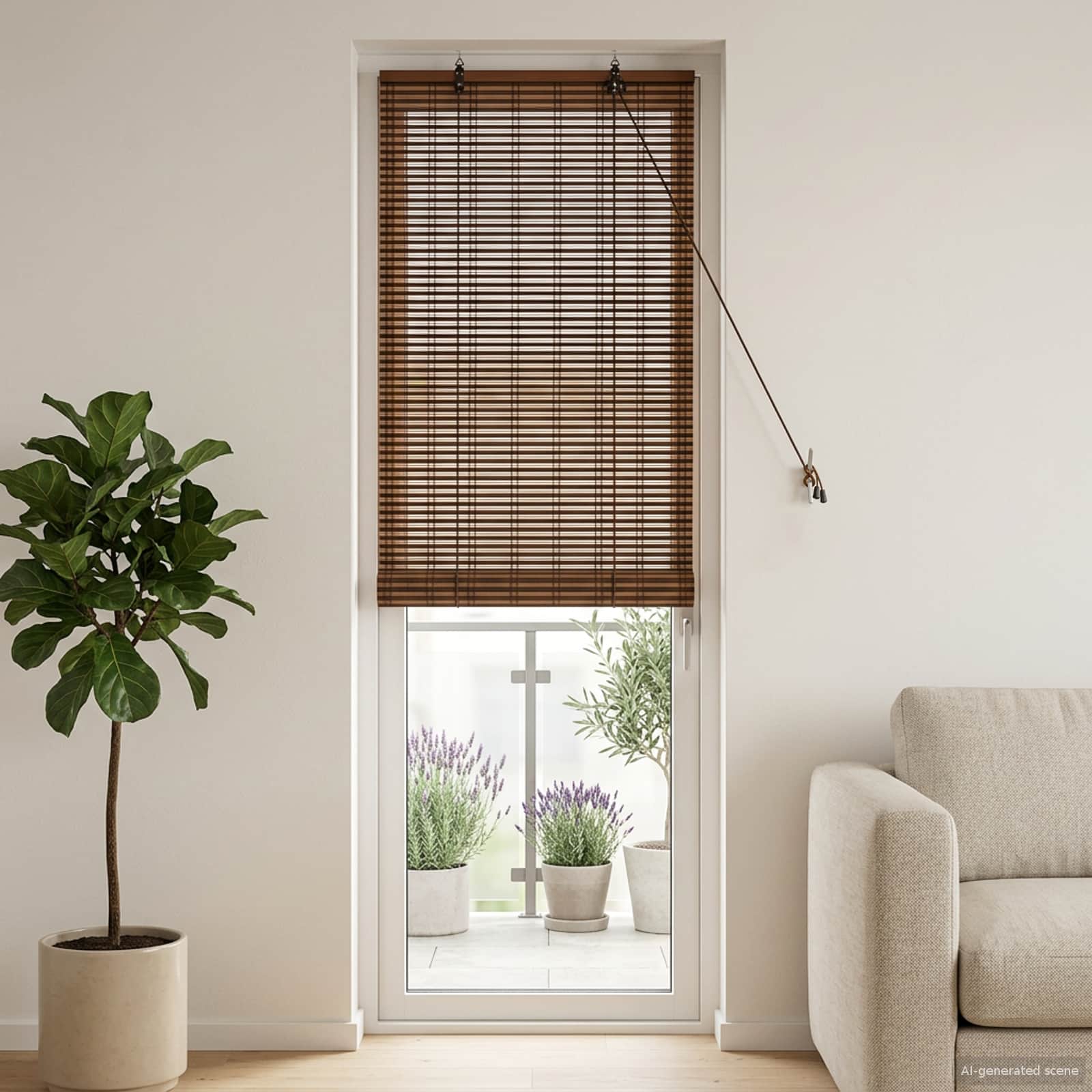 Rollo Braun 50 x 220 cm Bambus