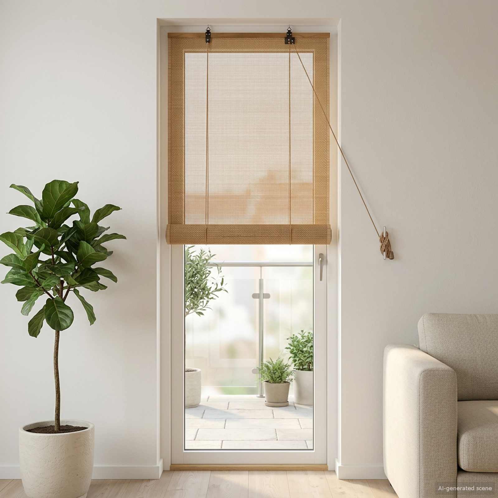 Rollo Braun 40 x 220 cm Bambus