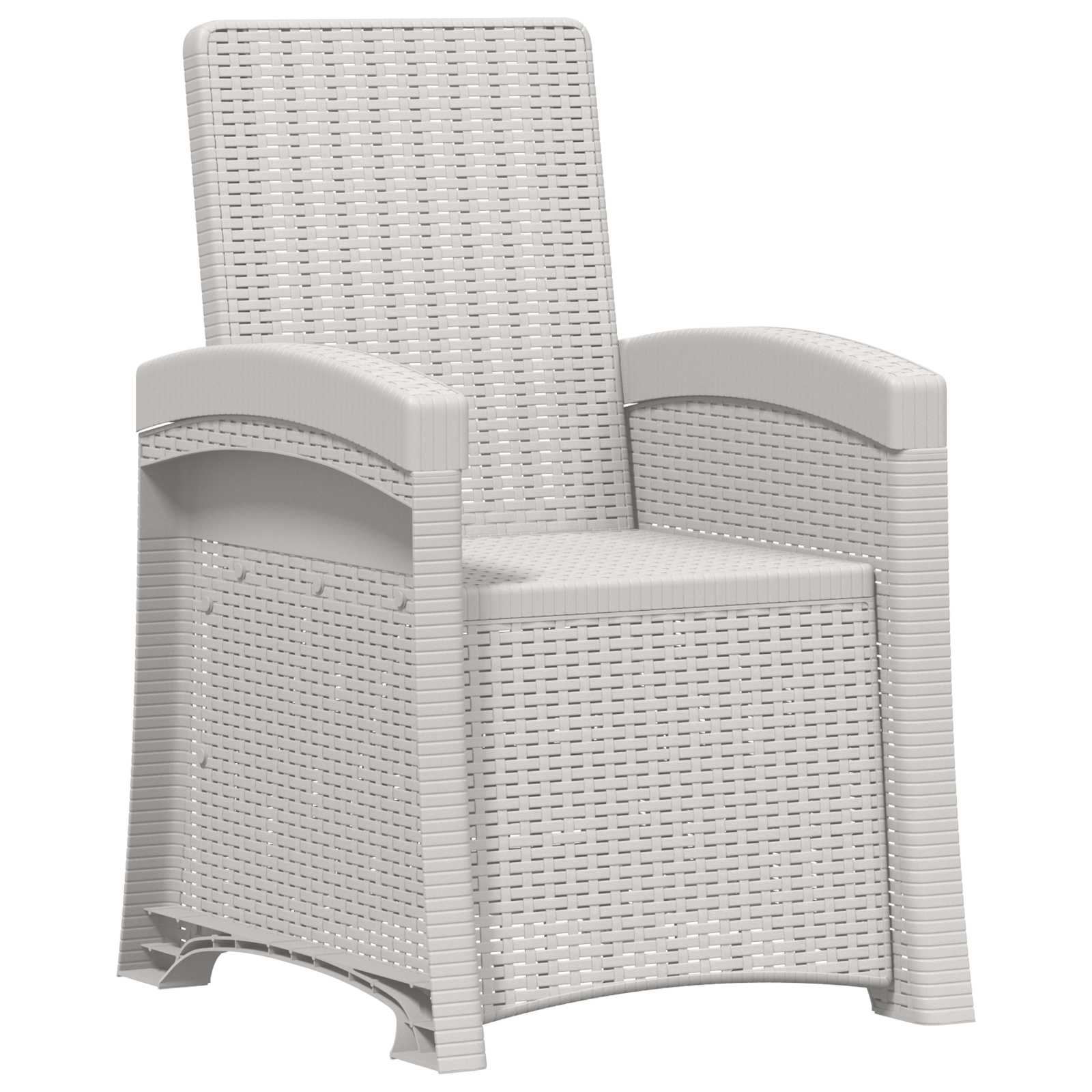 Liegesessel Garten Rattan-Optik Weiß PP
