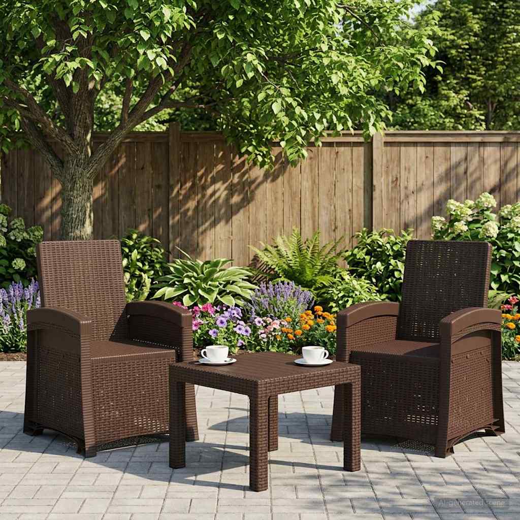 Liegesessel Garten Rattan-Optik 2 stk. Braun PP