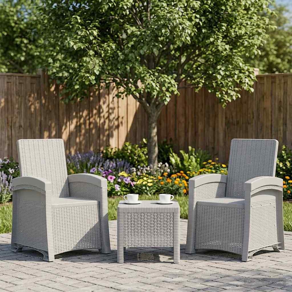 Liegesessel Garten Rattan-Optik 2 stk. Weiß PP