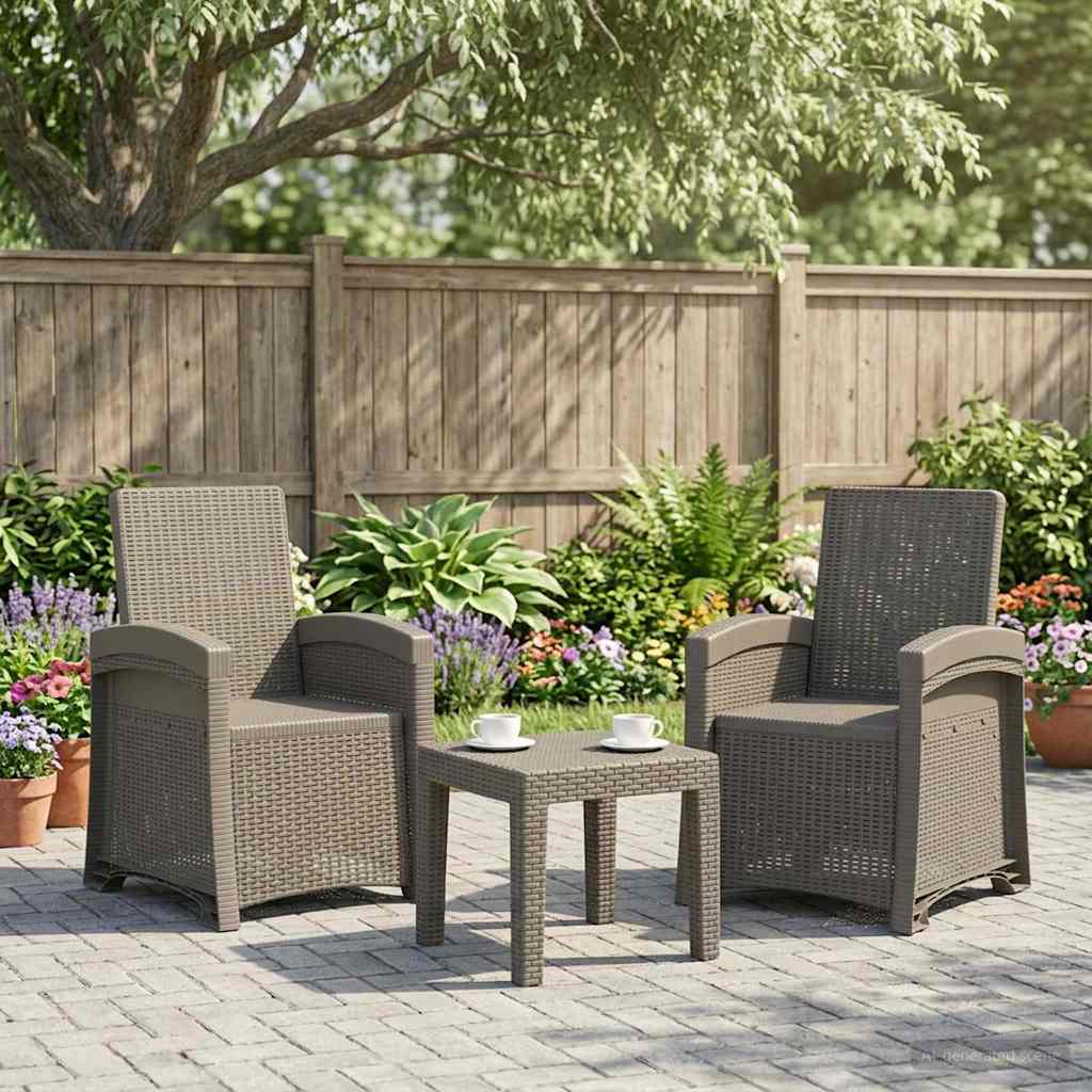 Liegesessel Garten Rattan-Optik 2 stk. Hellgrau PP