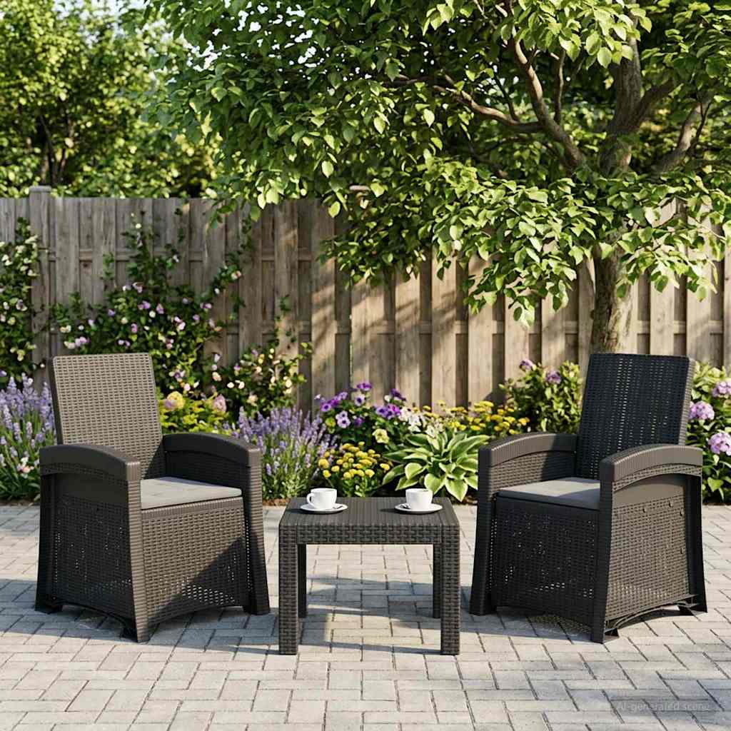 Liegesessel Garten Rattan-Optik 2 stk. Anthrazit PP