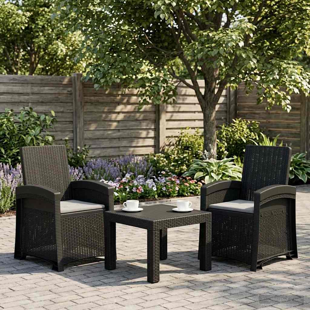 Liegesessel Garten Rattan-Optik 2 stk. Anthrazit und Hellgrau