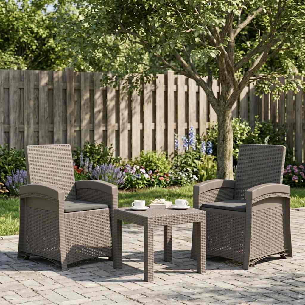 Liegesessel Garten Rattan-Optik 2 stk. Hellgrau und Anthrazit