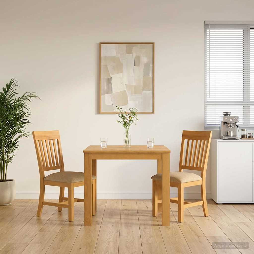 Essgruppe 3 stk. Beige Massivholz Eiche