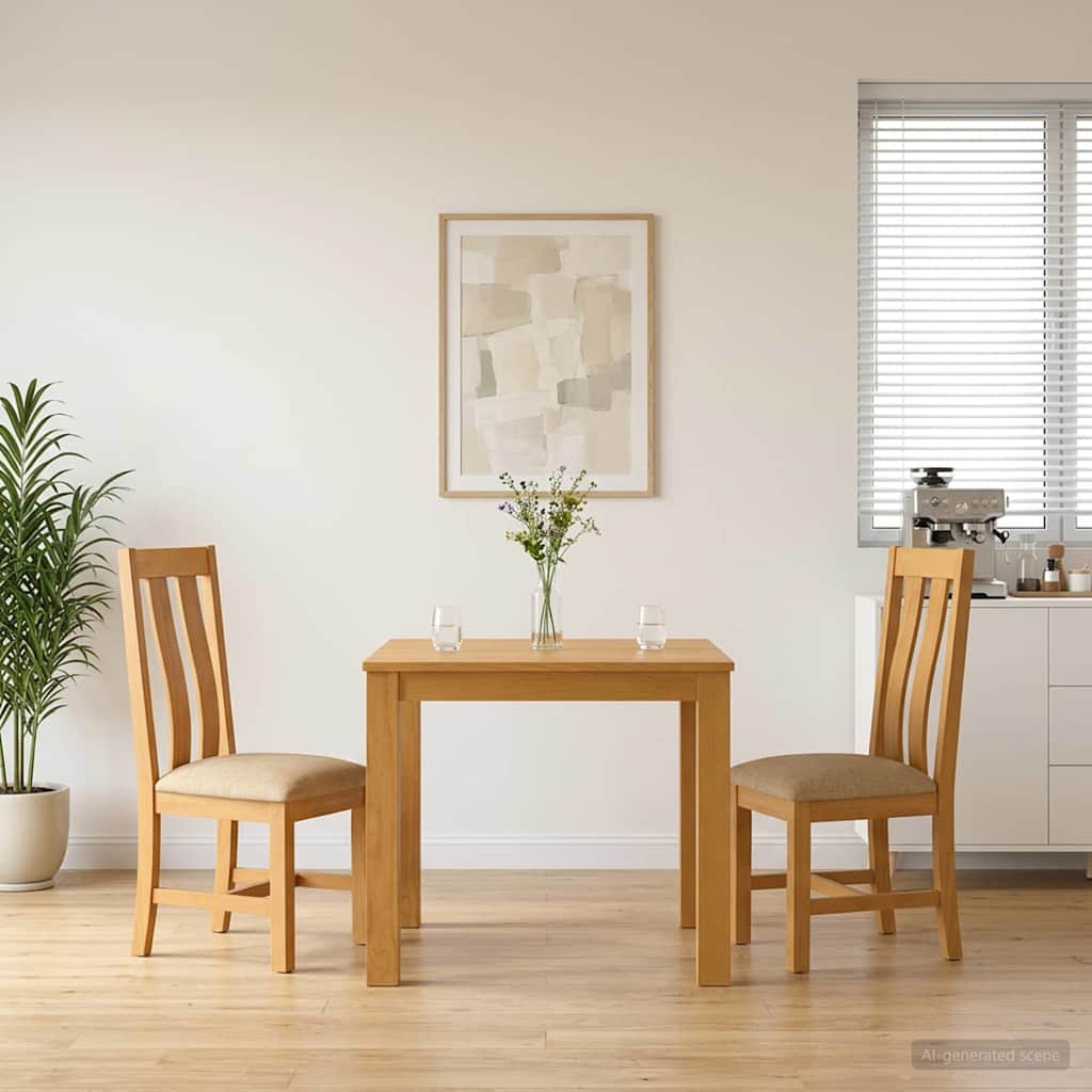 Essgruppe 3 stk. Beige Massivholz Eiche