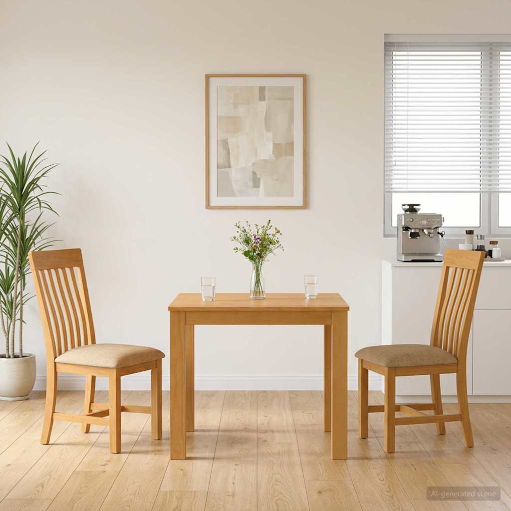 Essgruppe 3 stk. Beige Massivholz Eiche