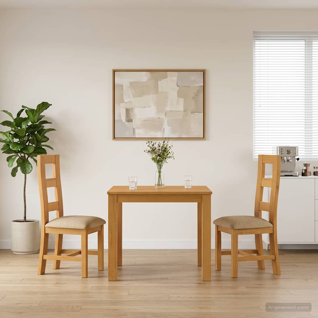 Essgruppe 3 stk. Beige Massivholz Eiche