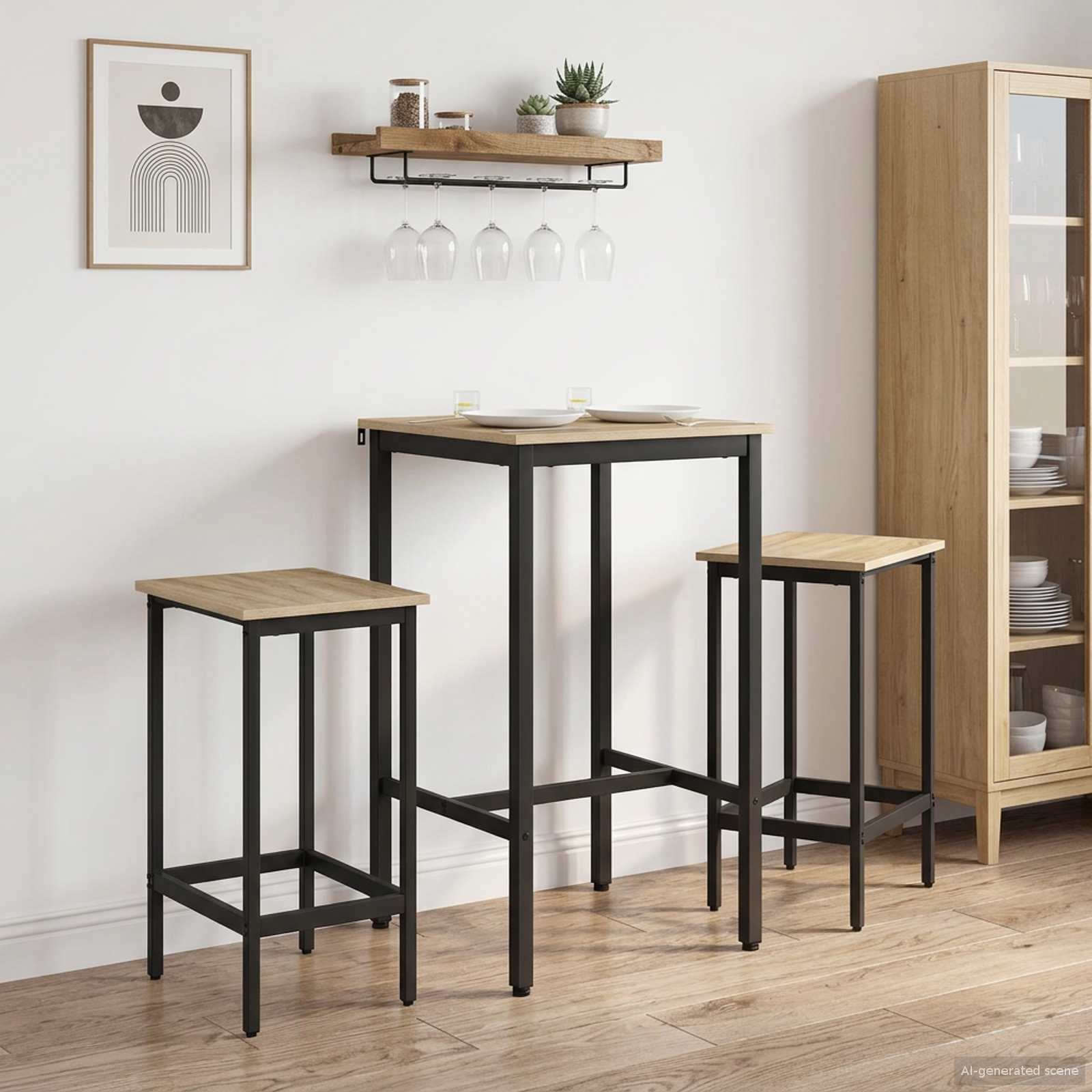 Bartisch 52 x 52 x 90 cm Holzwerkstoff Sonoma-Eiche