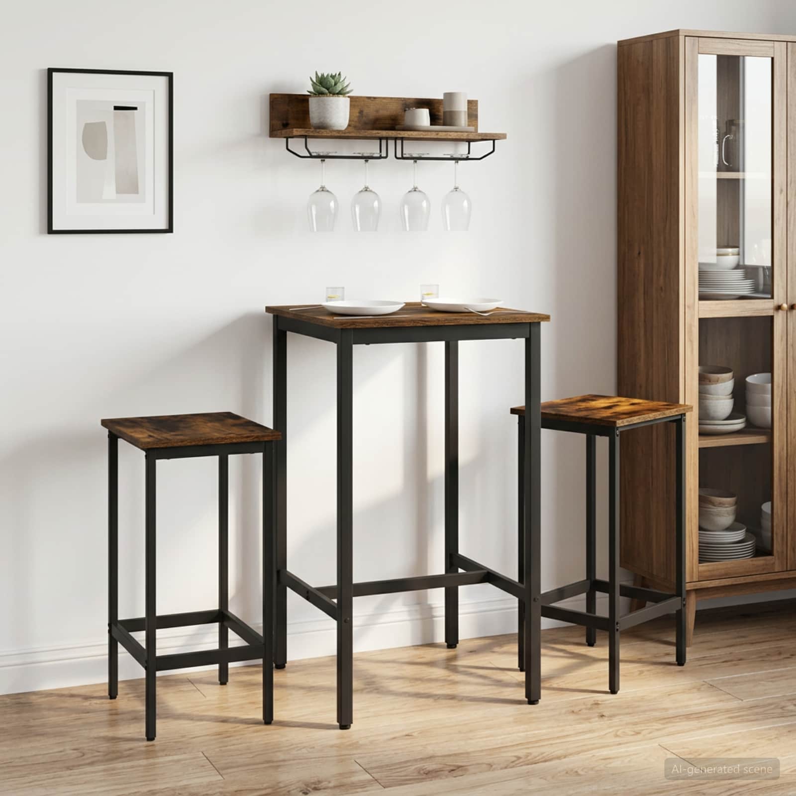Barhocker 2 stk. Raucheiche 40 x 32 x 64 cm Holzwerkstoff