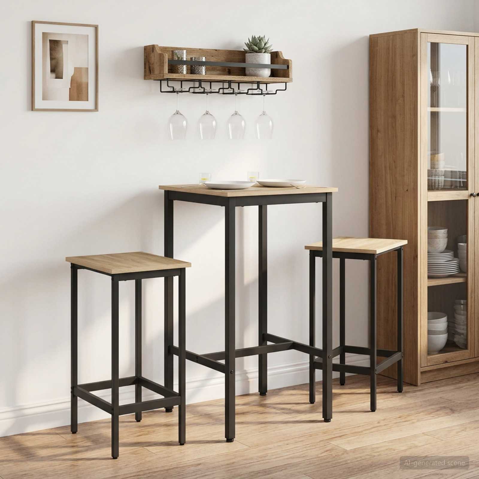 Bartisch 52 x 52 x 110 cm Holzwerkstoff Sonoma-Eiche