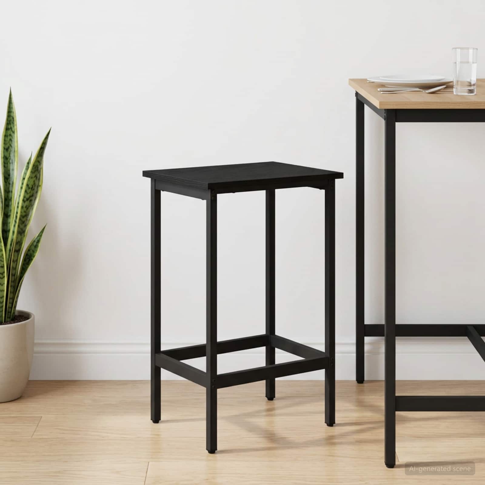 Barhocker Schwarze Eiche 40 x 32 x 74 cm Holzwerkstoff