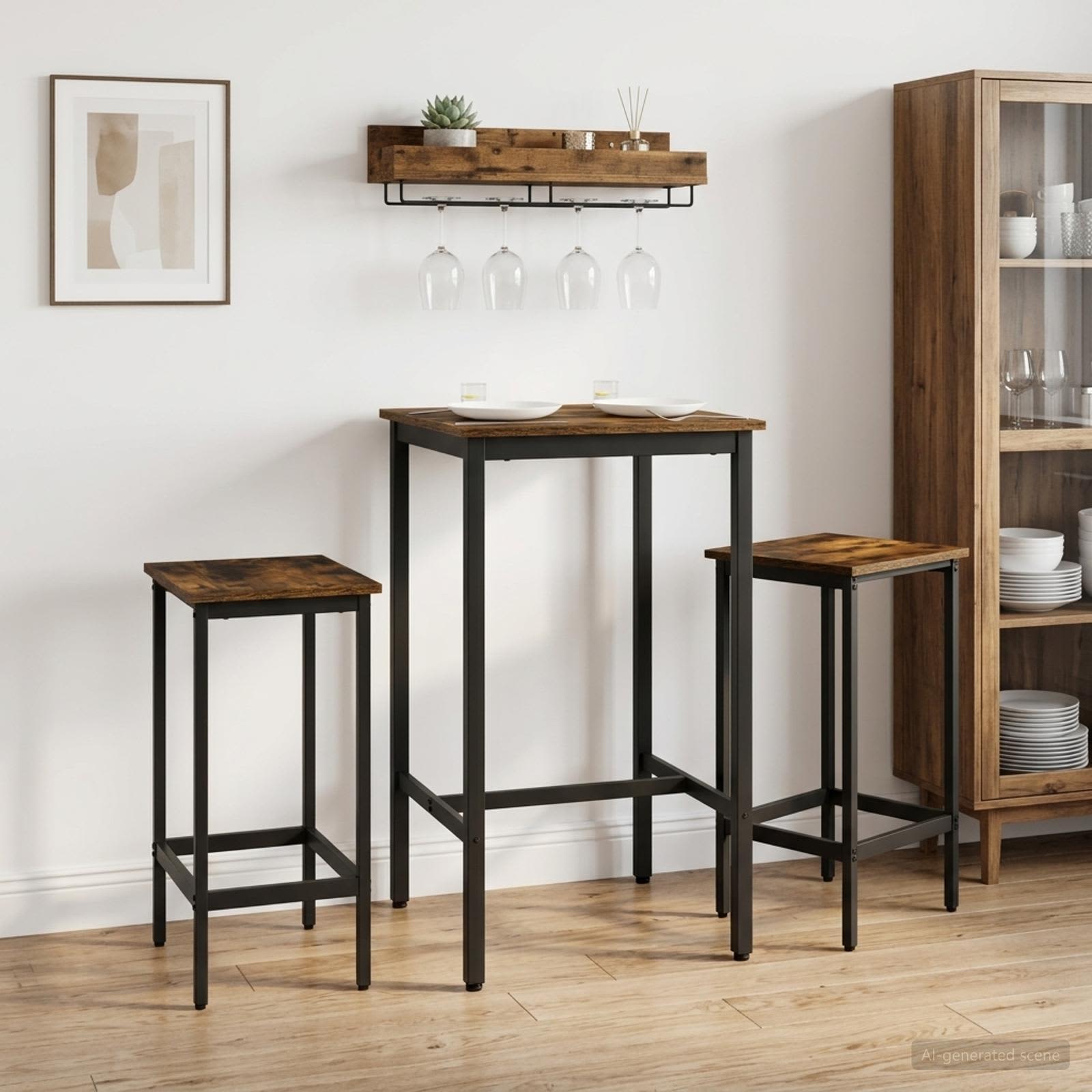 Barhocker 2 stk. Raucheiche 40 x 32 x 74 cm Holzwerkstoff