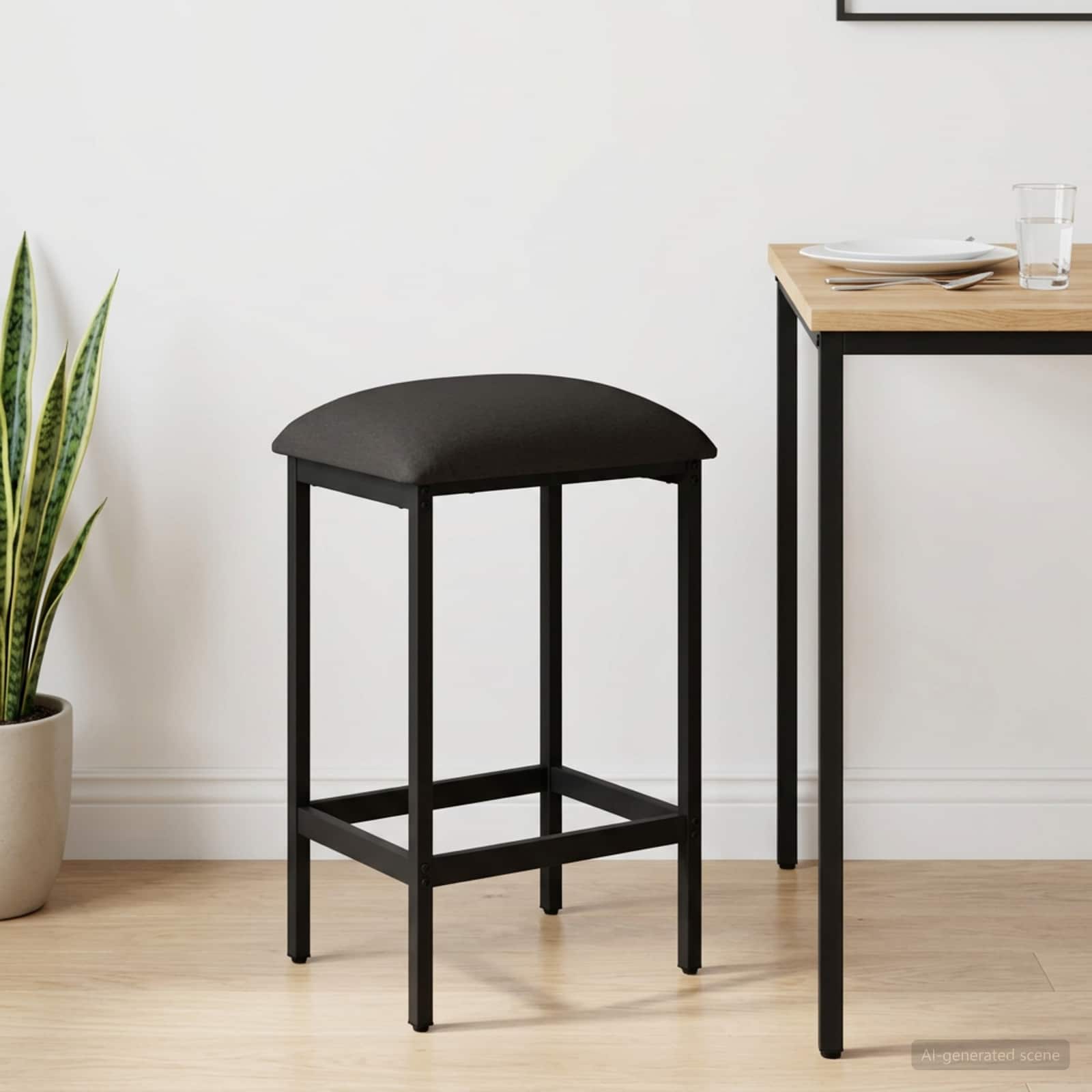 Barhocker Dunkelgrau 40 x 32 x 64 cm Holzwerkstoff