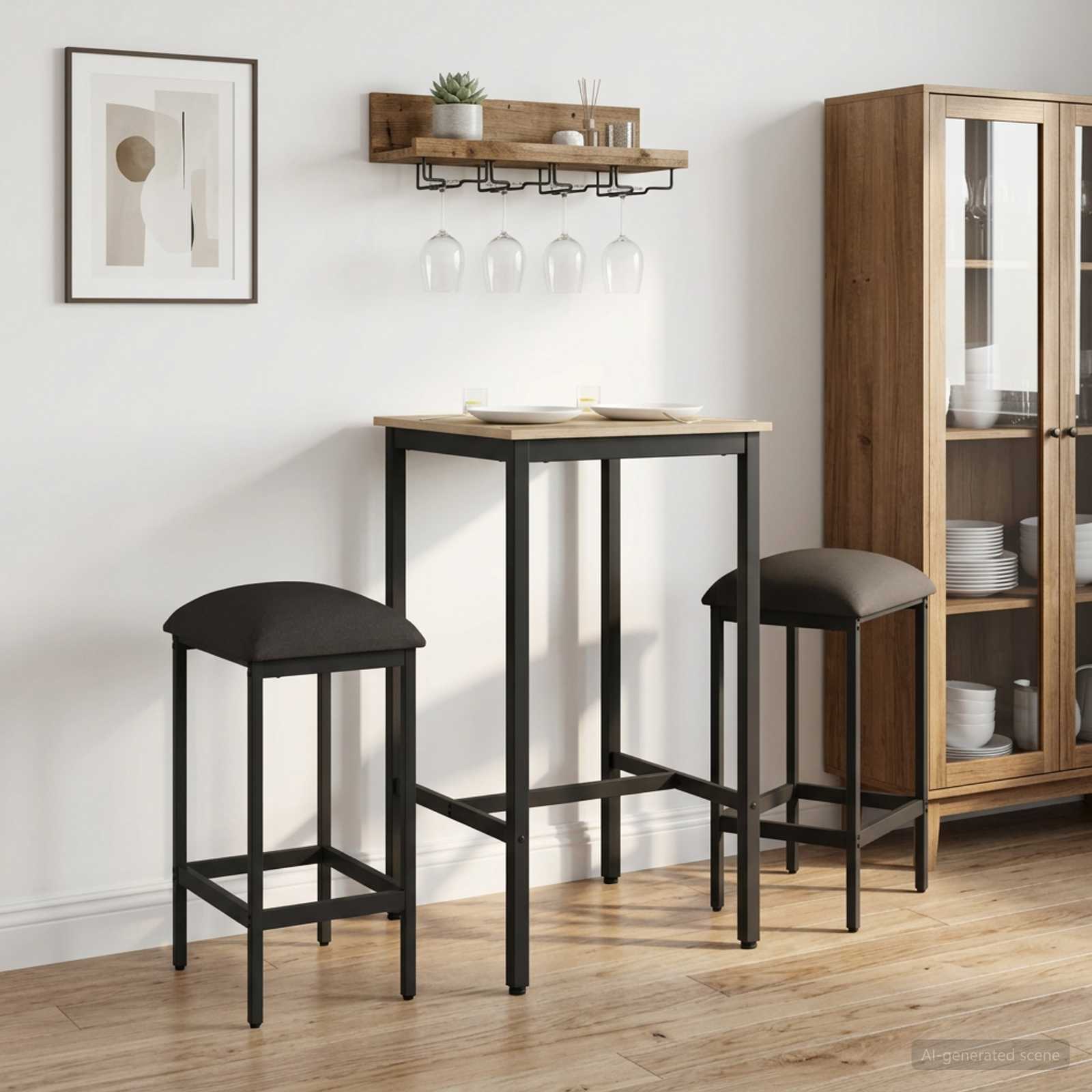 Barhocker 2 stk. Dunkelgrau 40 x 32 x 64 cm Holzwerkstoff