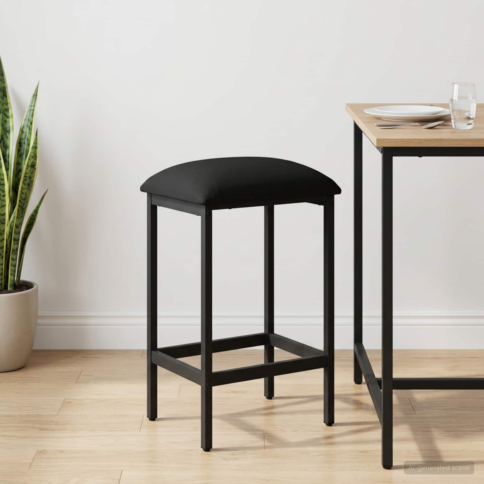 Barhocker Schwarz 40 x 32 x 64 cm Holzwerkstoff
